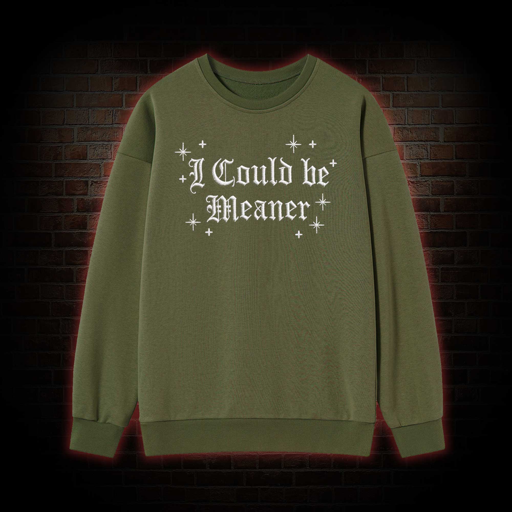 A Little Ray of Pitch Black Embroidered Sweatshirt