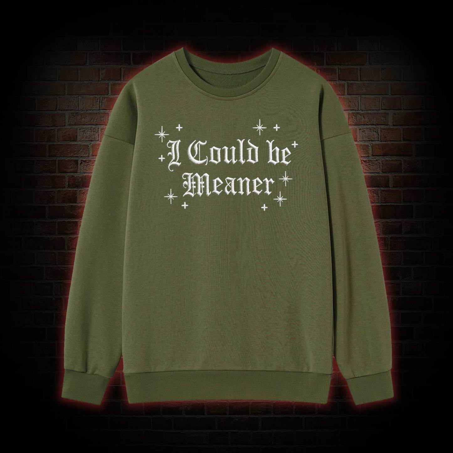 A Little Ray of Pitch Black Embroidered Sweatshirt