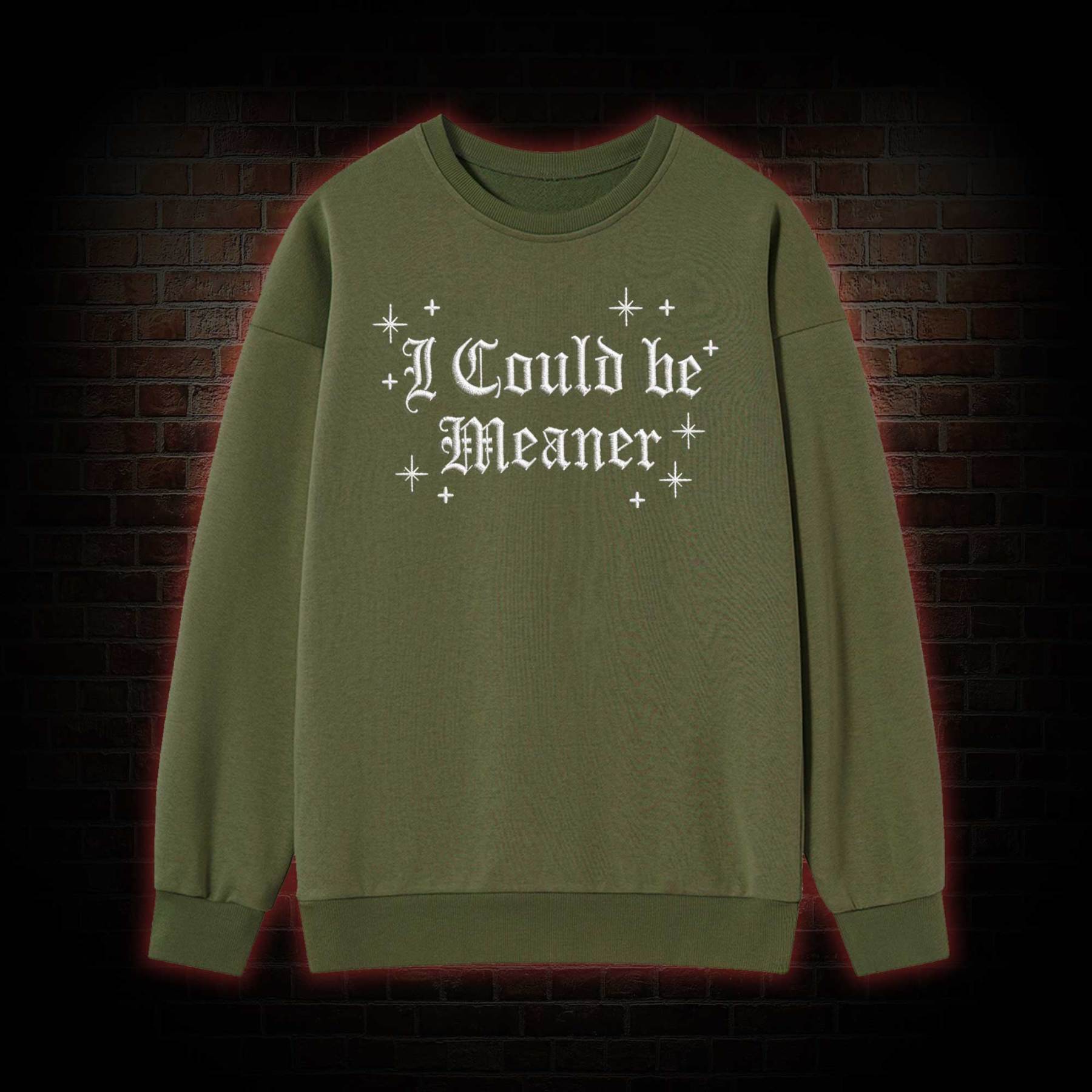 A Little Ray of Pitch Black Embroidered Sweatshirt