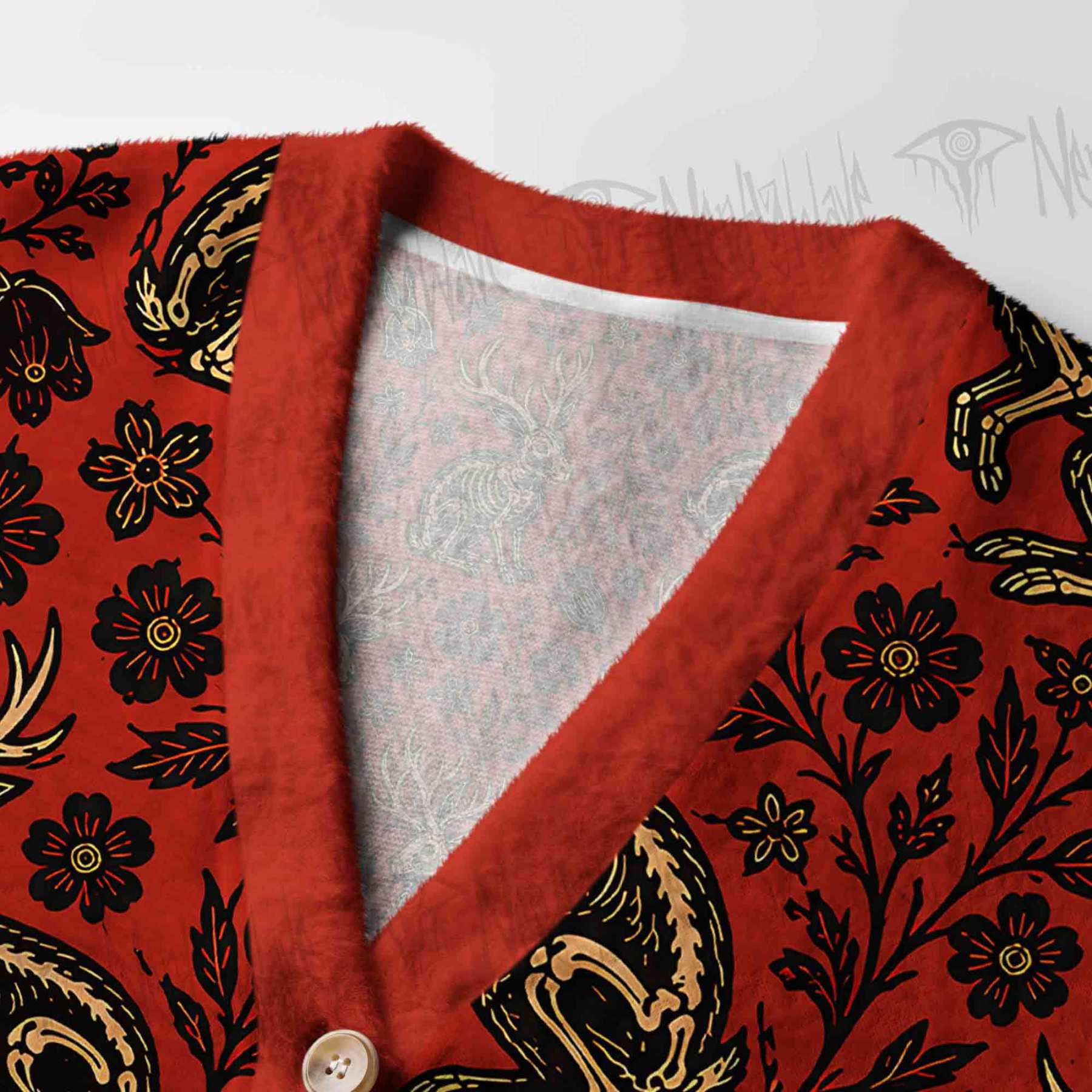 Jacklope and Flower Women's Cardigan Sweater
