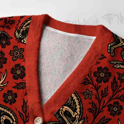 Jacklope and Flower Women's Cardigan Sweater
