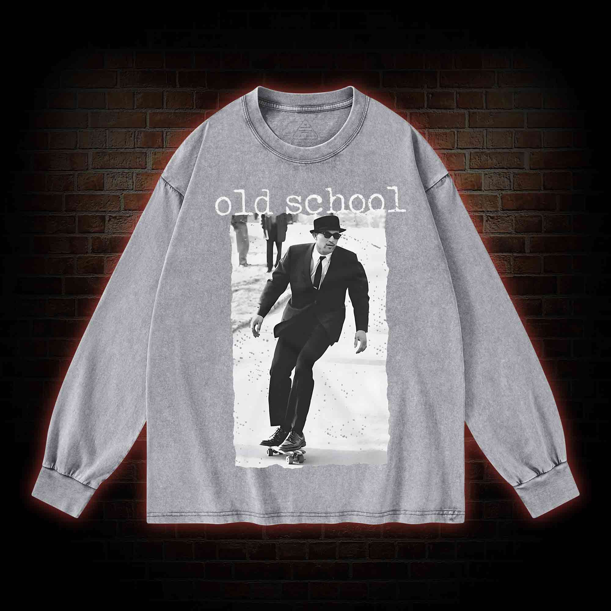 Old School Skateboarding Washed Long-Sleeve T-shirt