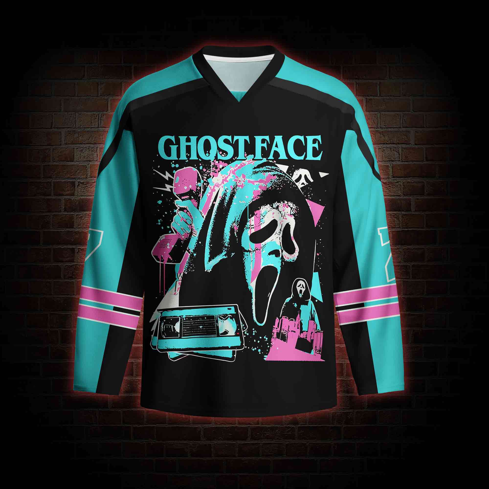 What's Your Favortie Scary Movie? Horror Long Sleeve Hockey Jersey