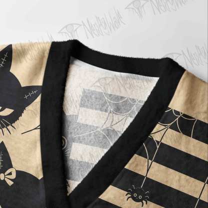 Mischief Black Cat Cardigan Sweater