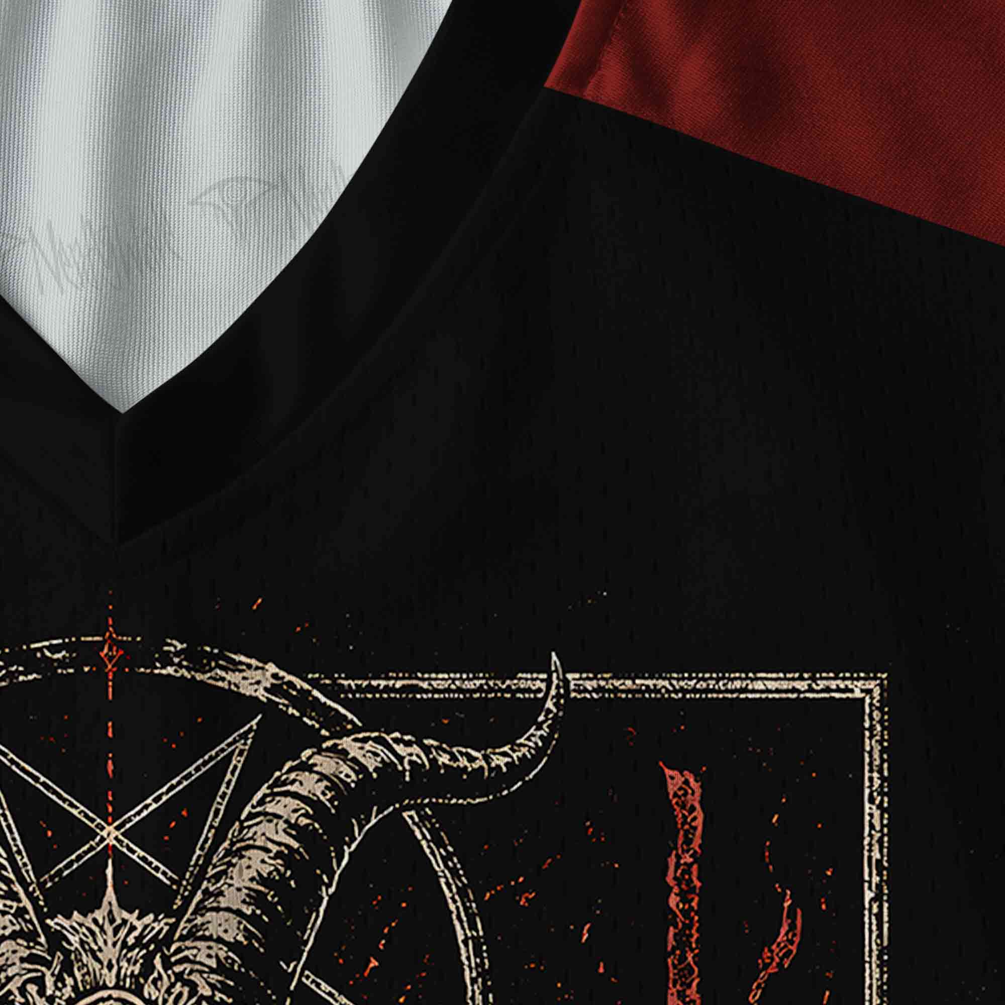 Baphomet Aesthetic V-Neck Long Sleeve Jersey