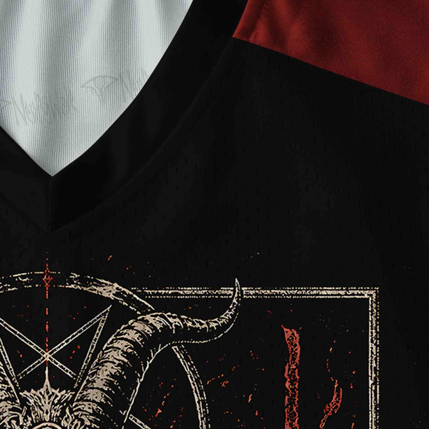 Baphomet Aesthetic V-Neck Long Sleeve Jersey