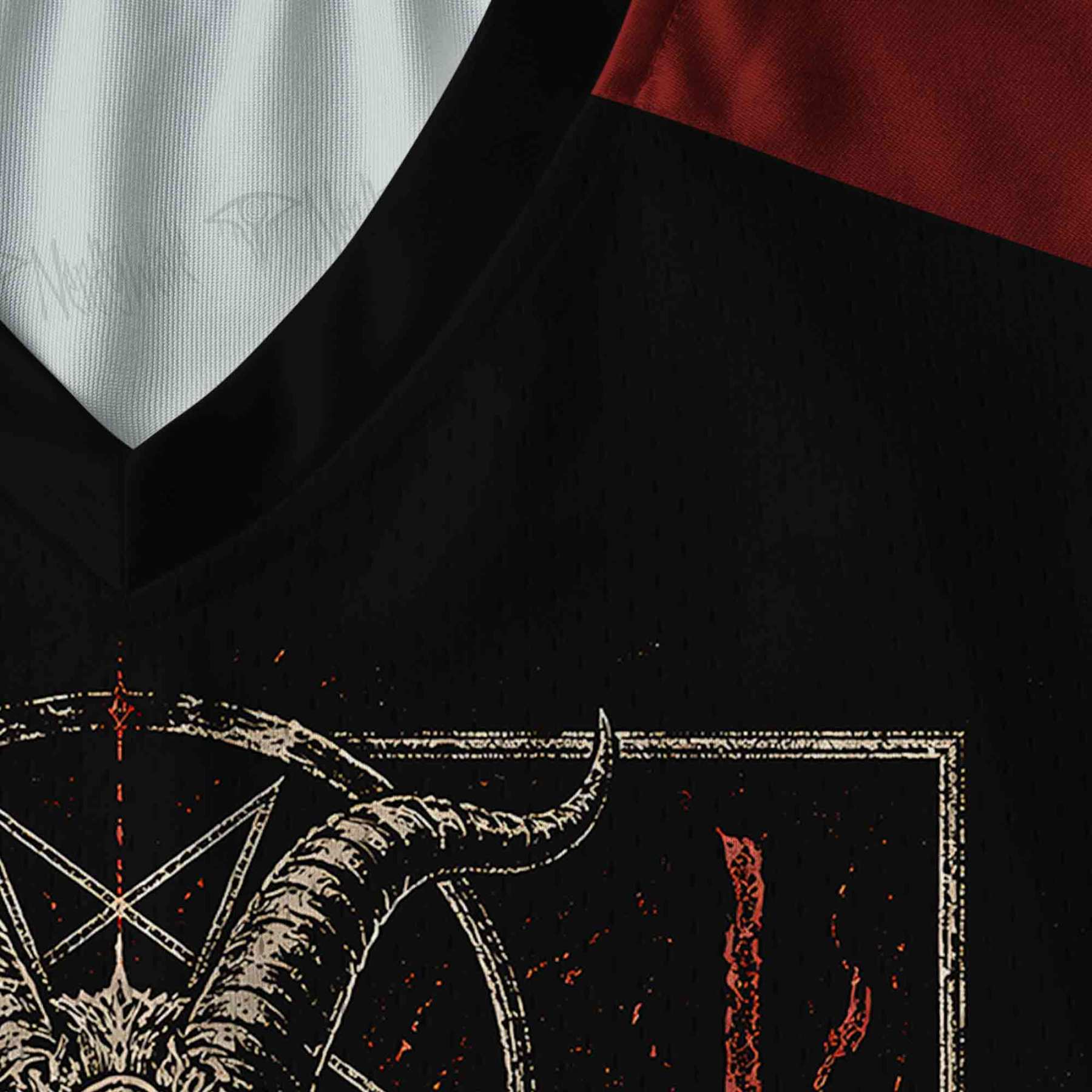 Baphomet Aesthetic V-Neck Long Sleeve Jersey