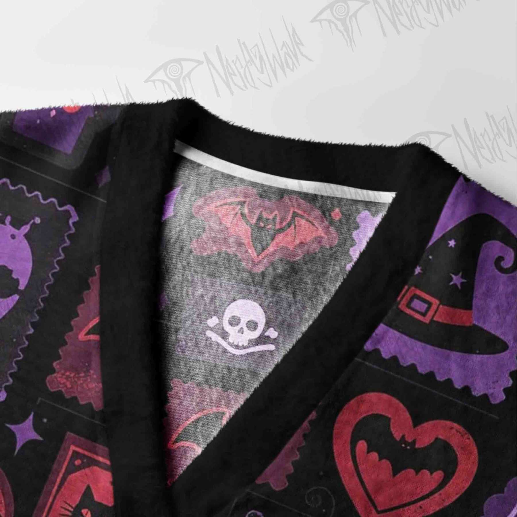 Witch Black Cat Cardigan Sweater