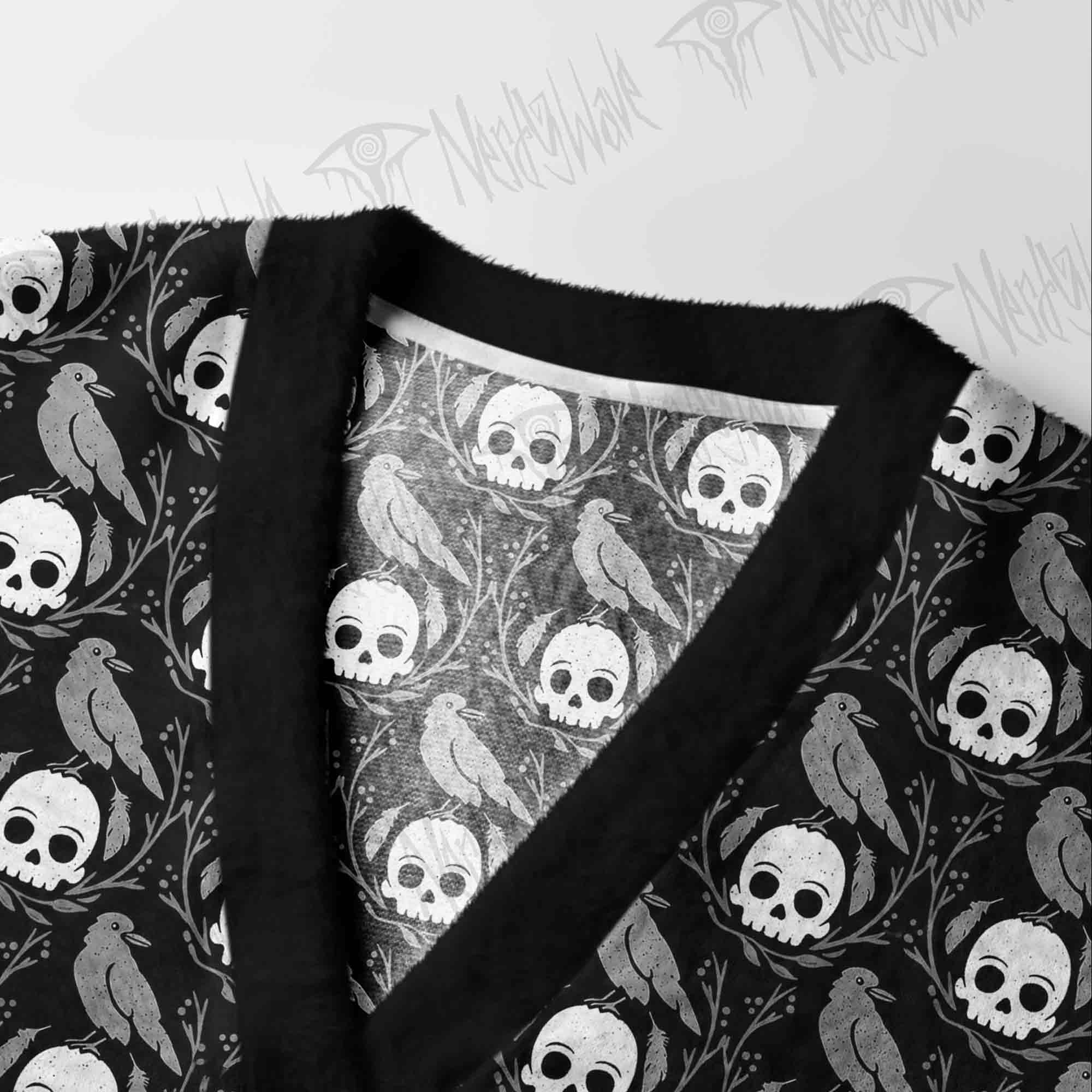 Raven & Skull Cardigan Sweater