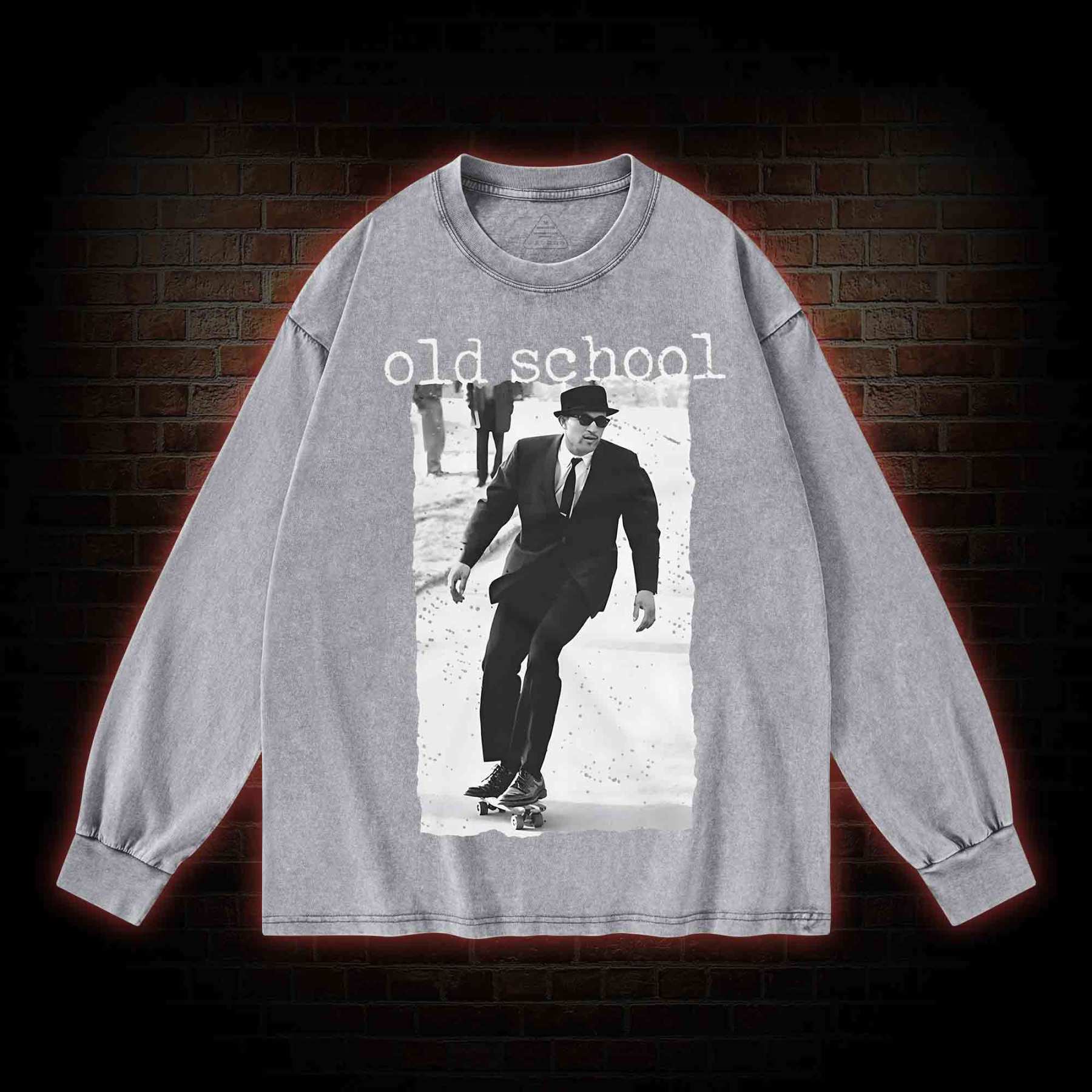 Old School Skateboarding Washed Long-Sleeve T-shirt