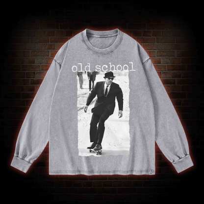 Old School Skateboarding Washed Long-Sleeve T-shirt