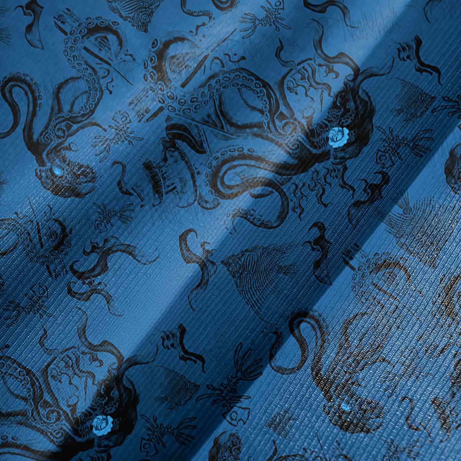Deep Sea Monster Bell-sleeve Handkerchief-hem Dress