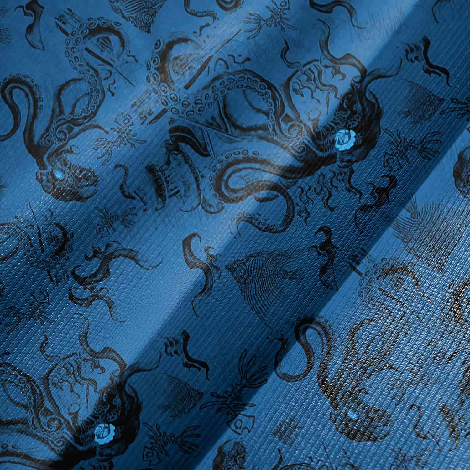 Deep Sea Monster Bell-sleeve Handkerchief-hem Dress