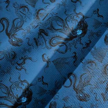 Deep Sea Monster Bell-sleeve Handkerchief-hem Dress