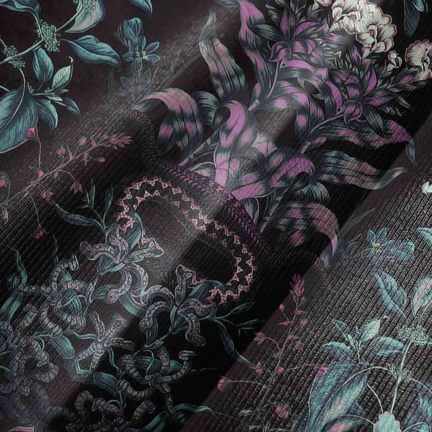 Forbidden Flora Bell-sleeve Handkerchief-hem Dress