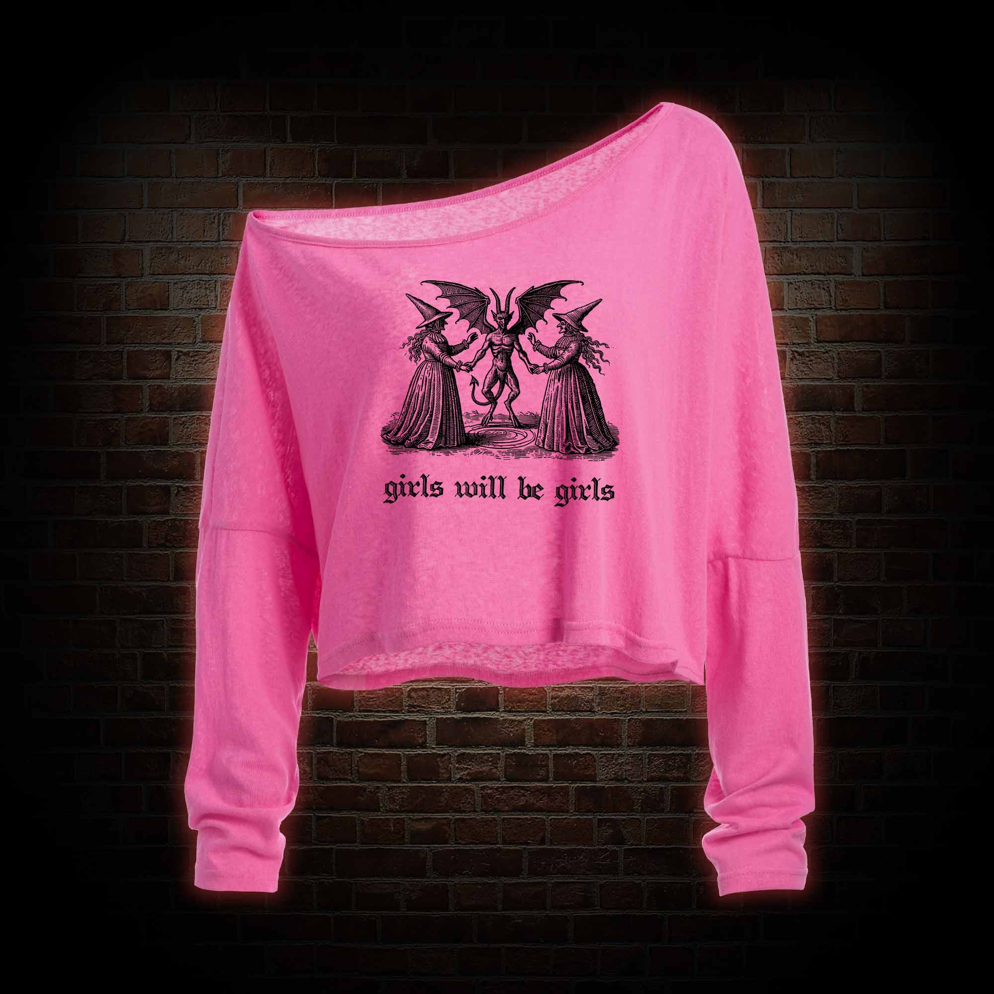 Girls Will Be Girls Off Shoulder Long Sleeve Top