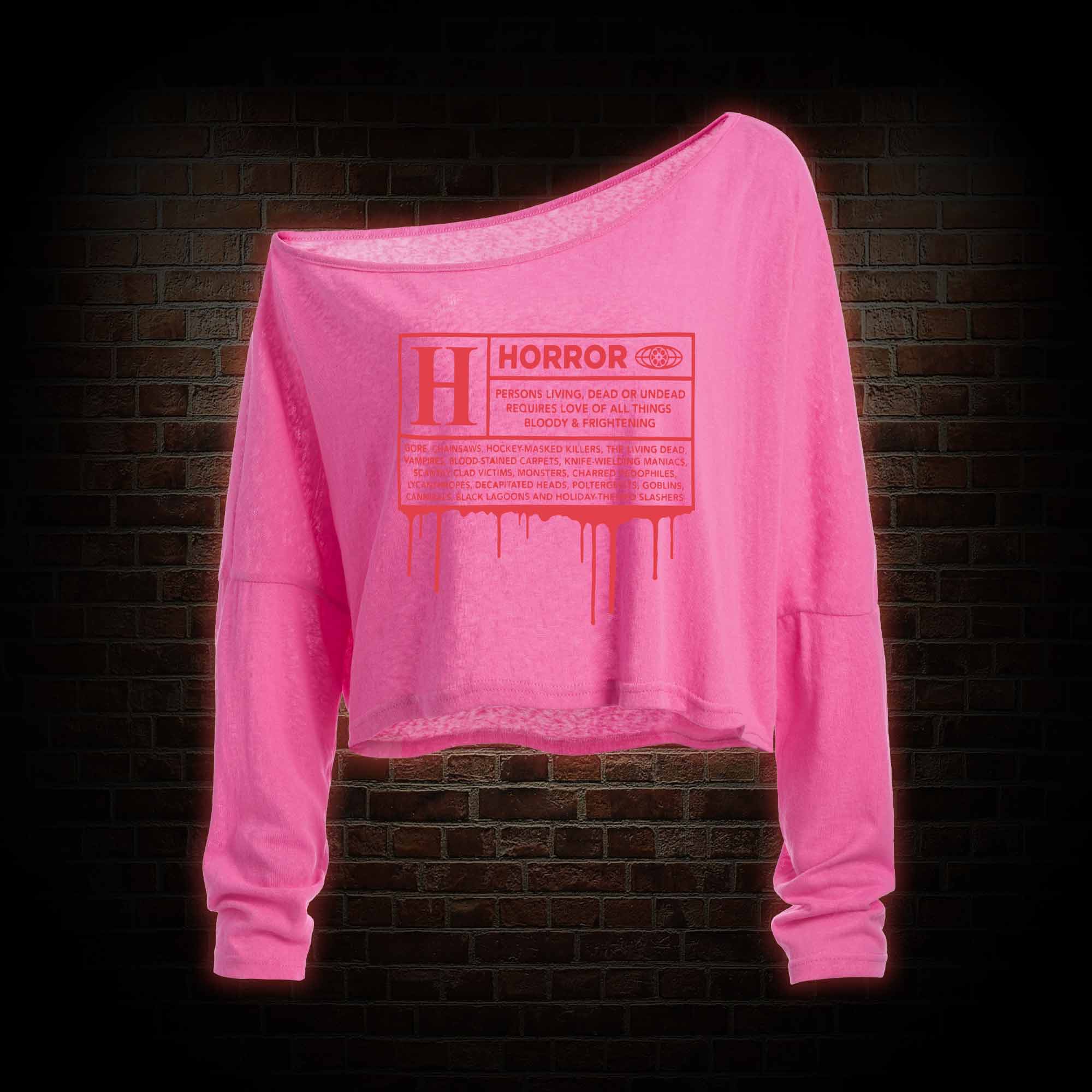 Horror Rating Off Shoulder Long Sleeve Top