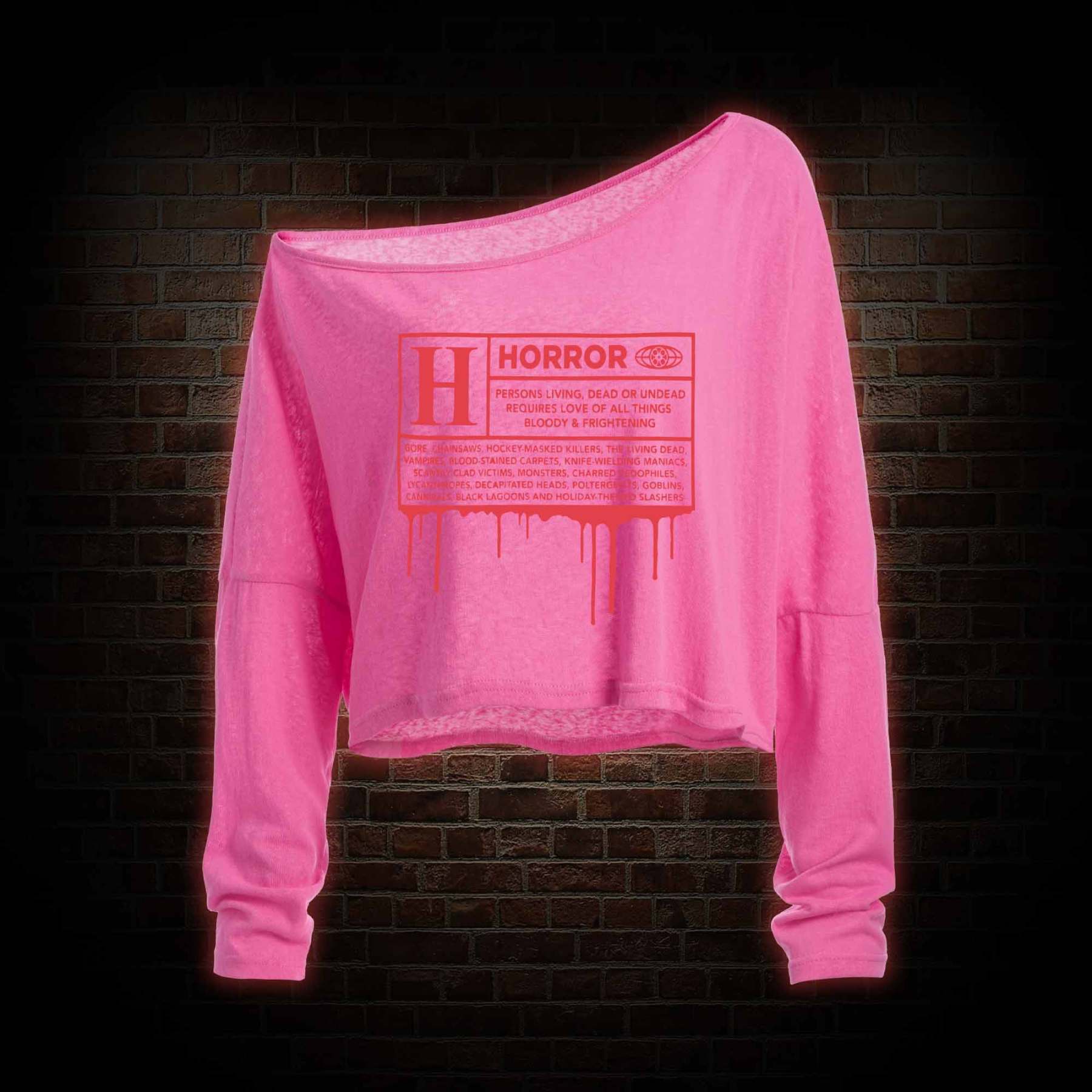 Horror Rating Off Shoulder Long Sleeve Top