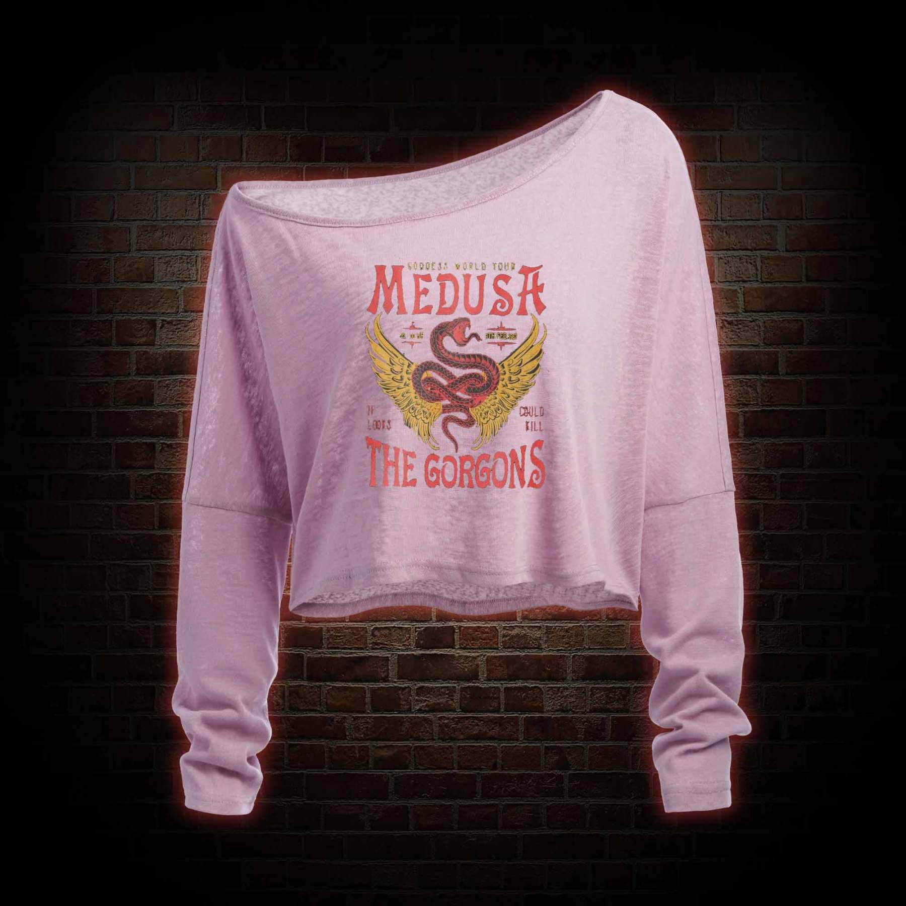 Medusa Off Shoulder Long Sleeve Top