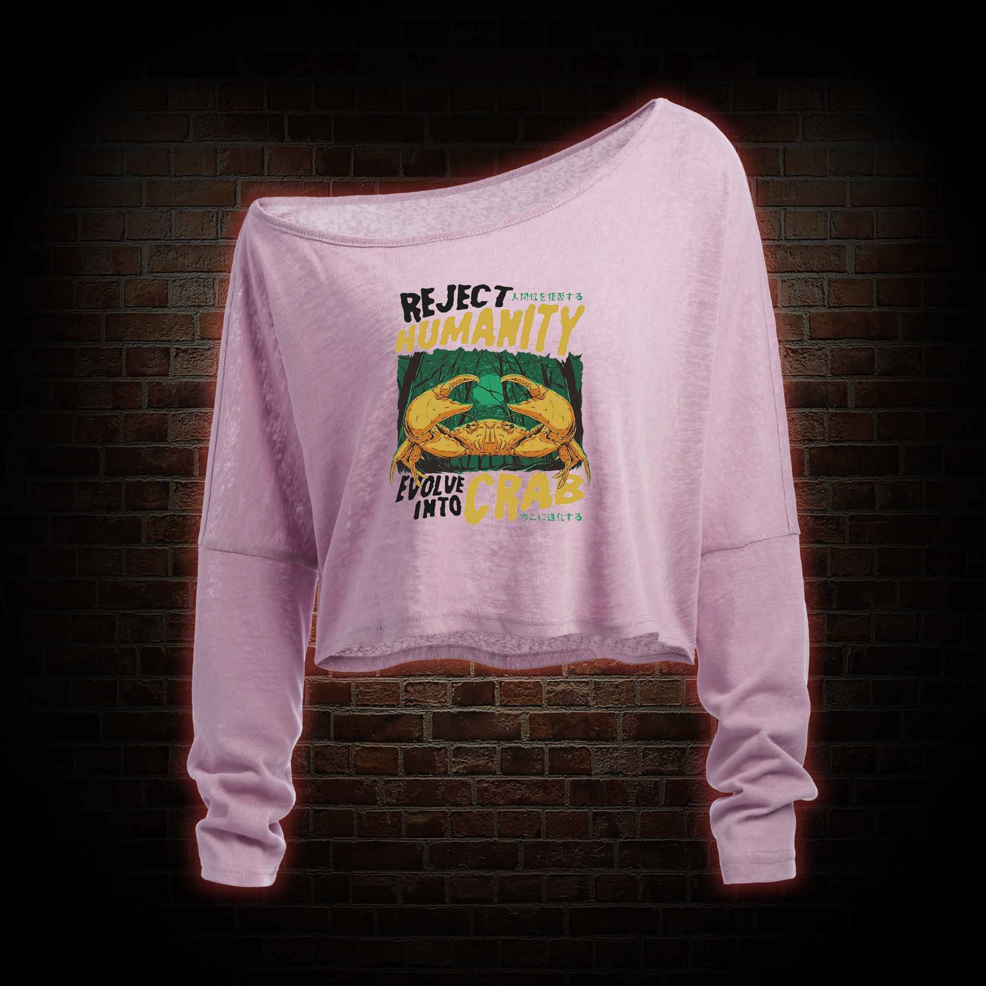 Reject Humanity Crab Off Shoulder Long Sleeve Top