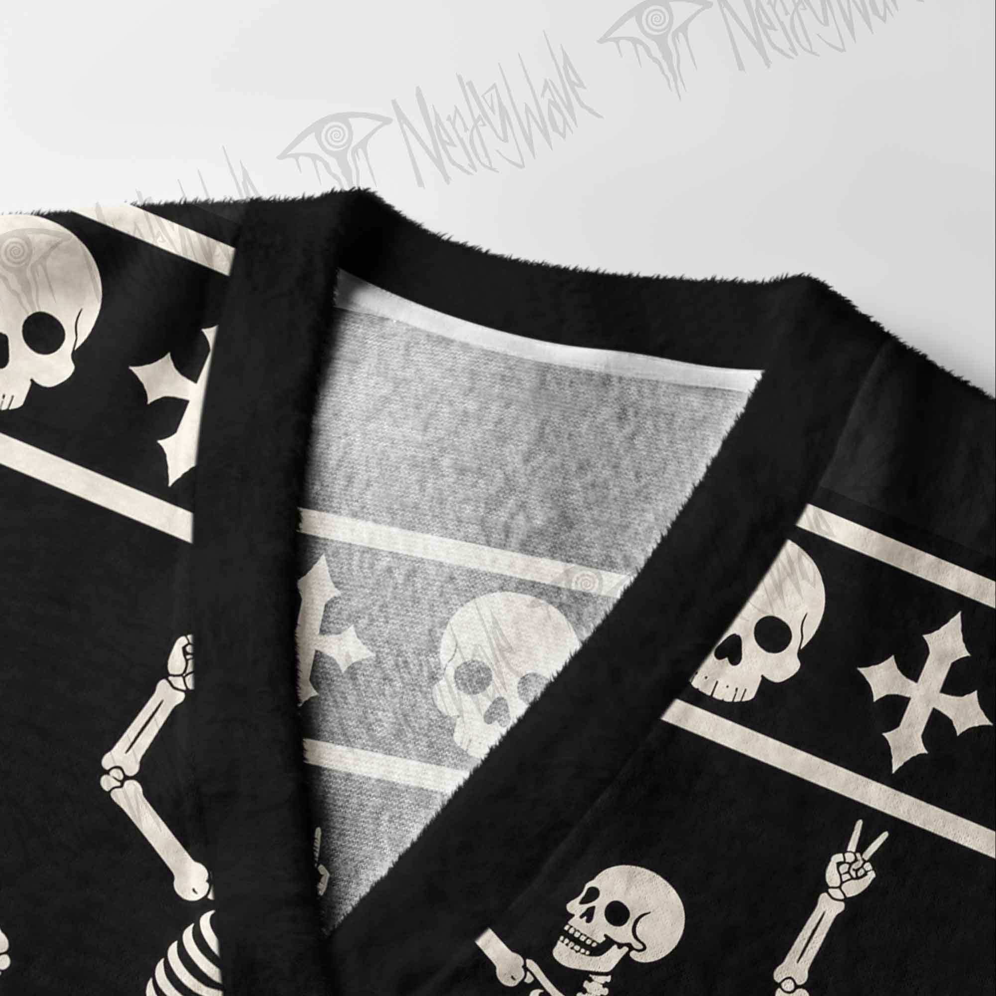 Toxic Rave Dancing Skeleton Cardigan Sweater