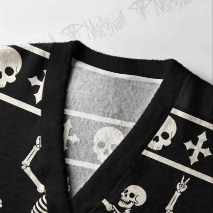 Toxic Rave Dancing Skeleton Cardigan Sweater