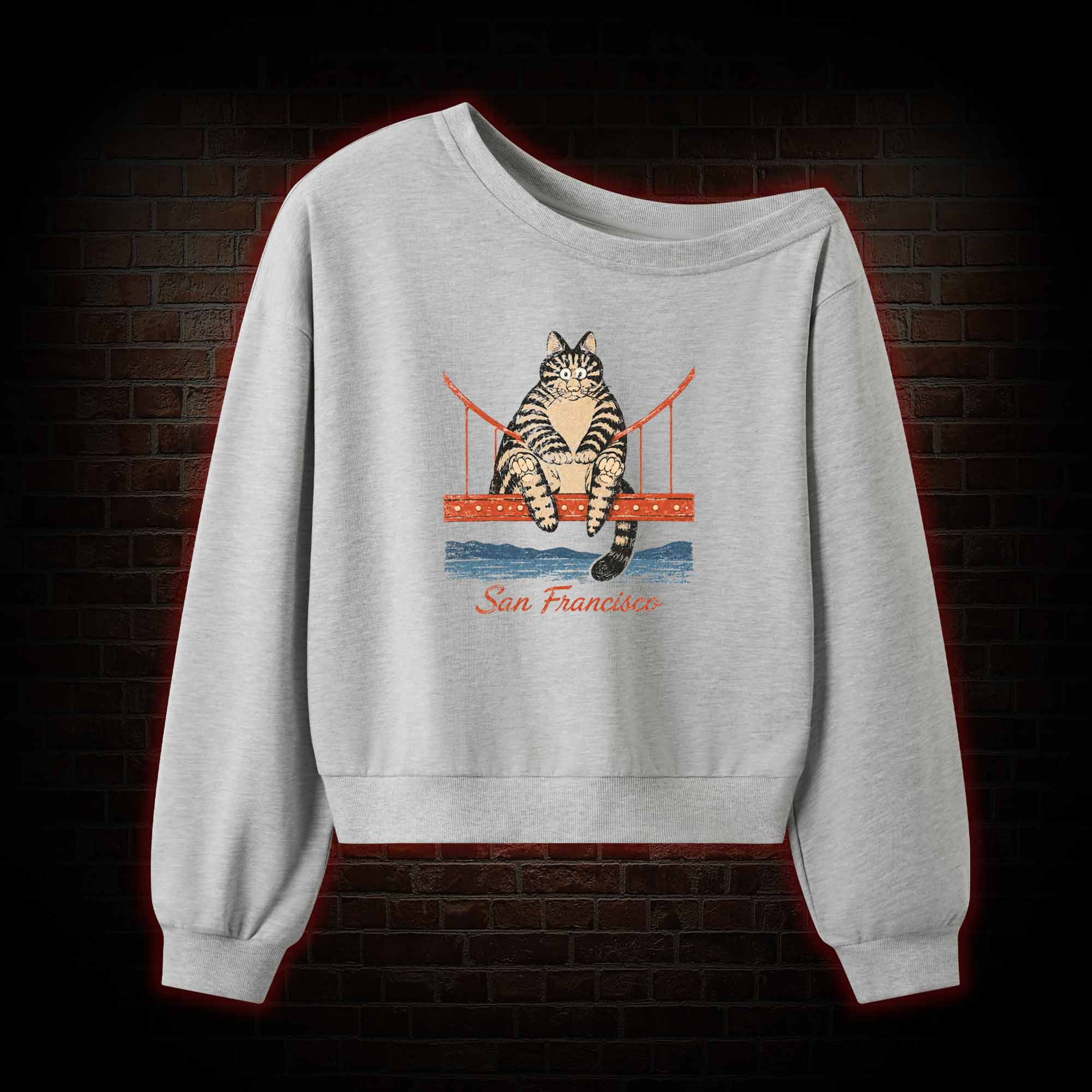San Francisco Purr Off Shoulder Sweatshirt