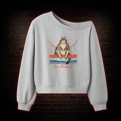 San Francisco Purr Off Shoulder Sweatshirt