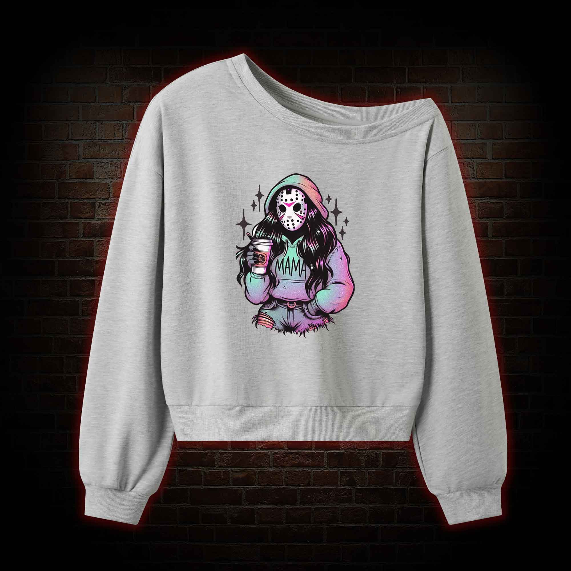 Halloween Mama Off Shoulder Sweatshirt