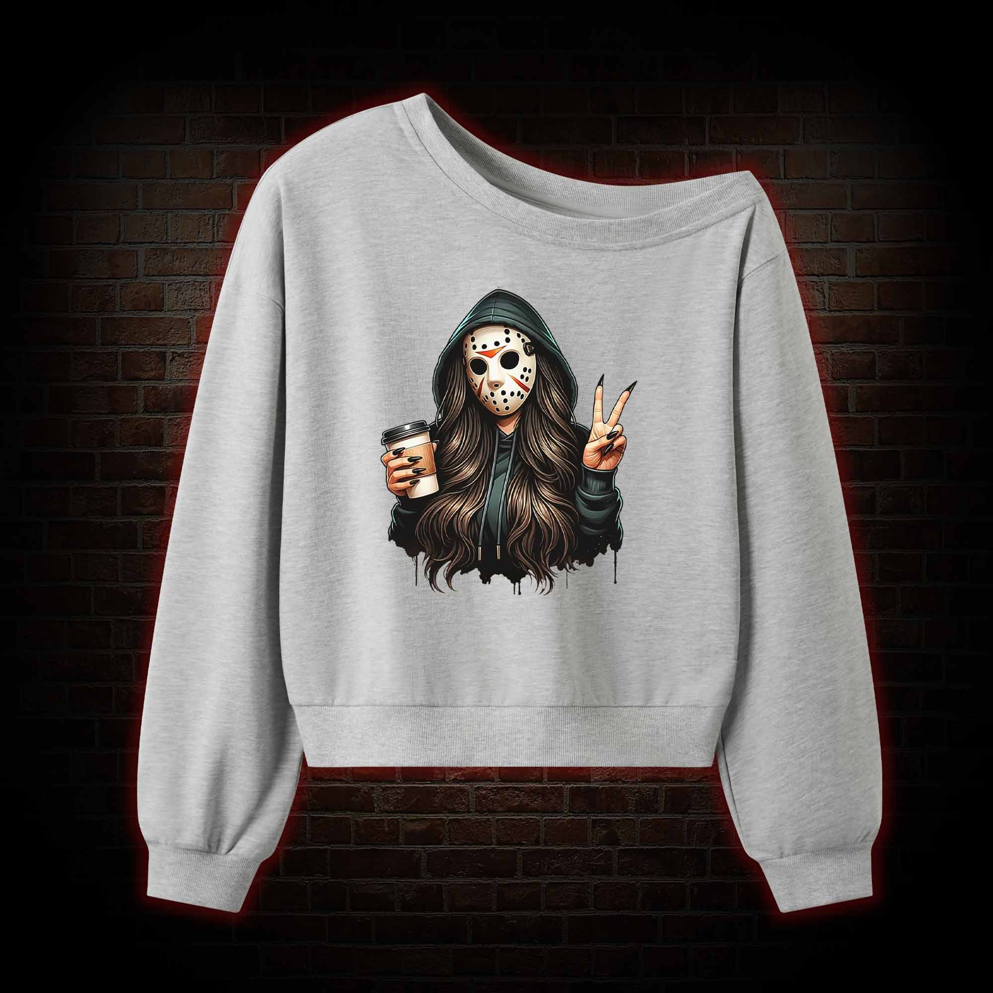 Halloween Spooky Mama Off Shoulder Sweatshirt
