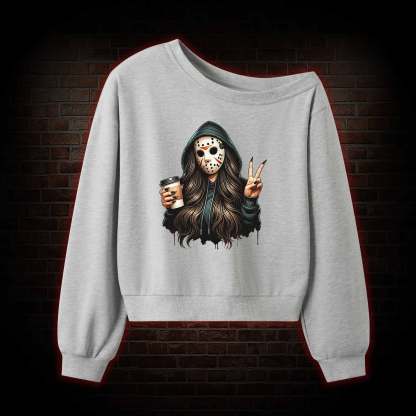 Halloween Spooky Mama Off Shoulder Sweatshirt