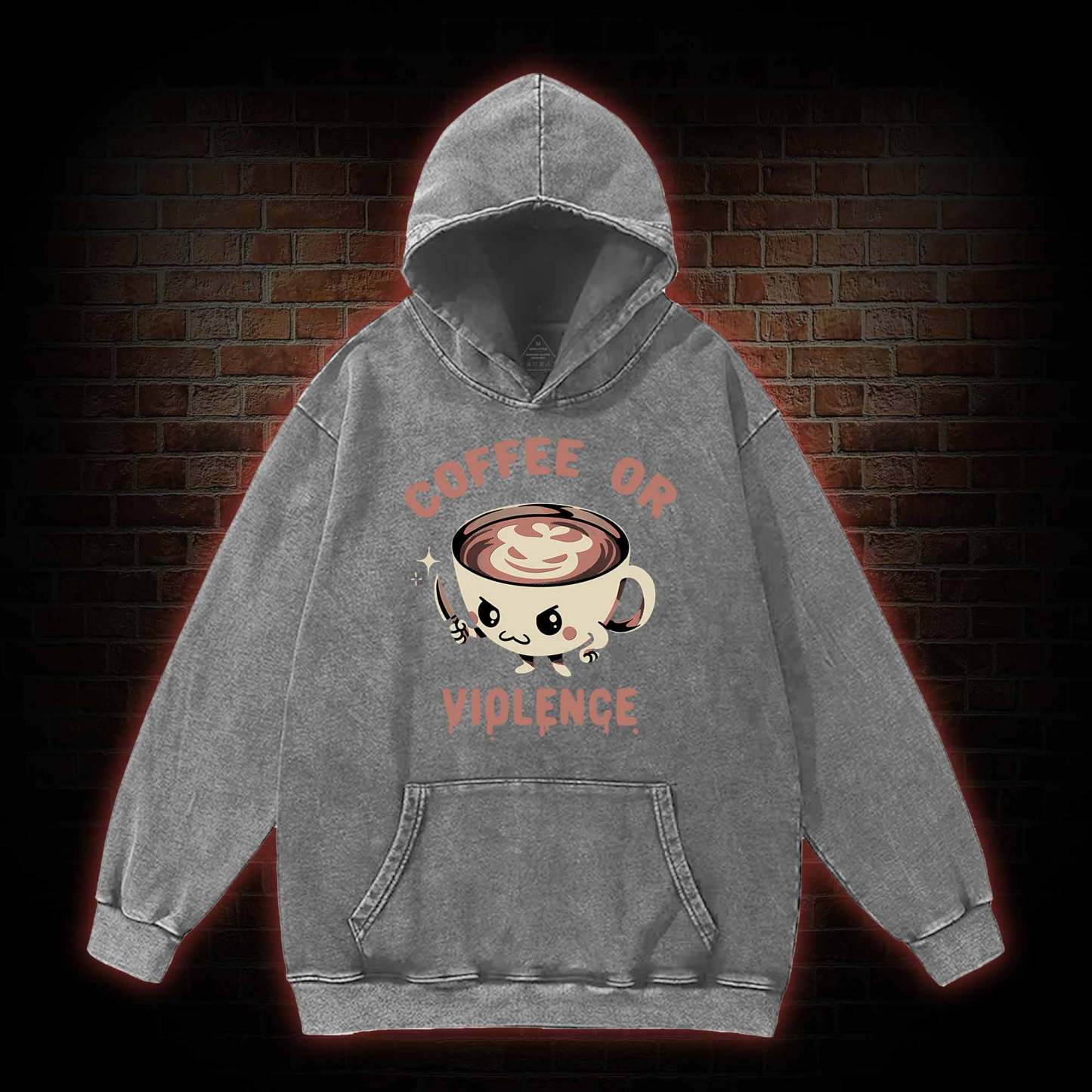 Coffee Or Violence Washed Hoodie