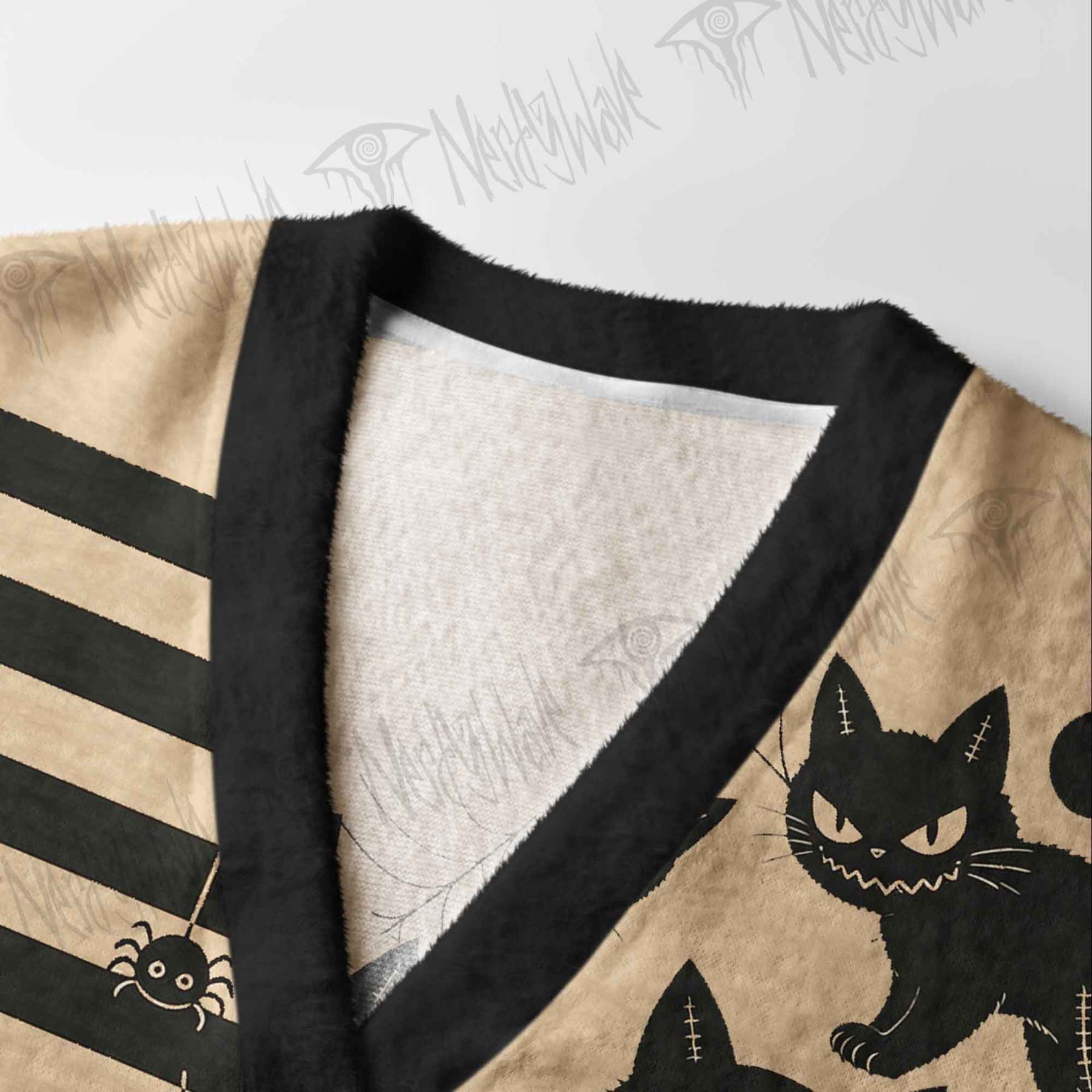 Mischief Black Cat Cardigan Sweater