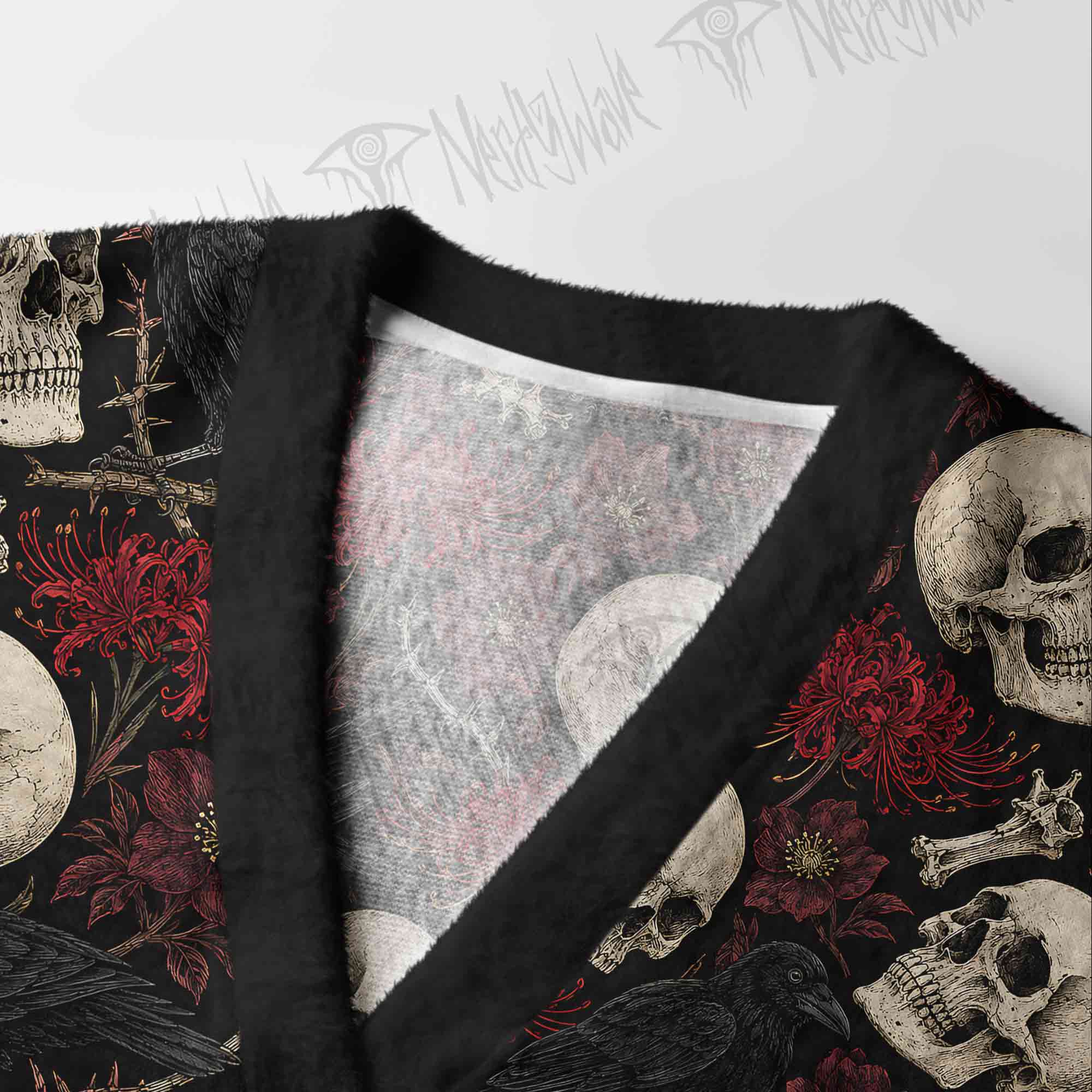 Raven Red Bloom Cardigan Sweater
