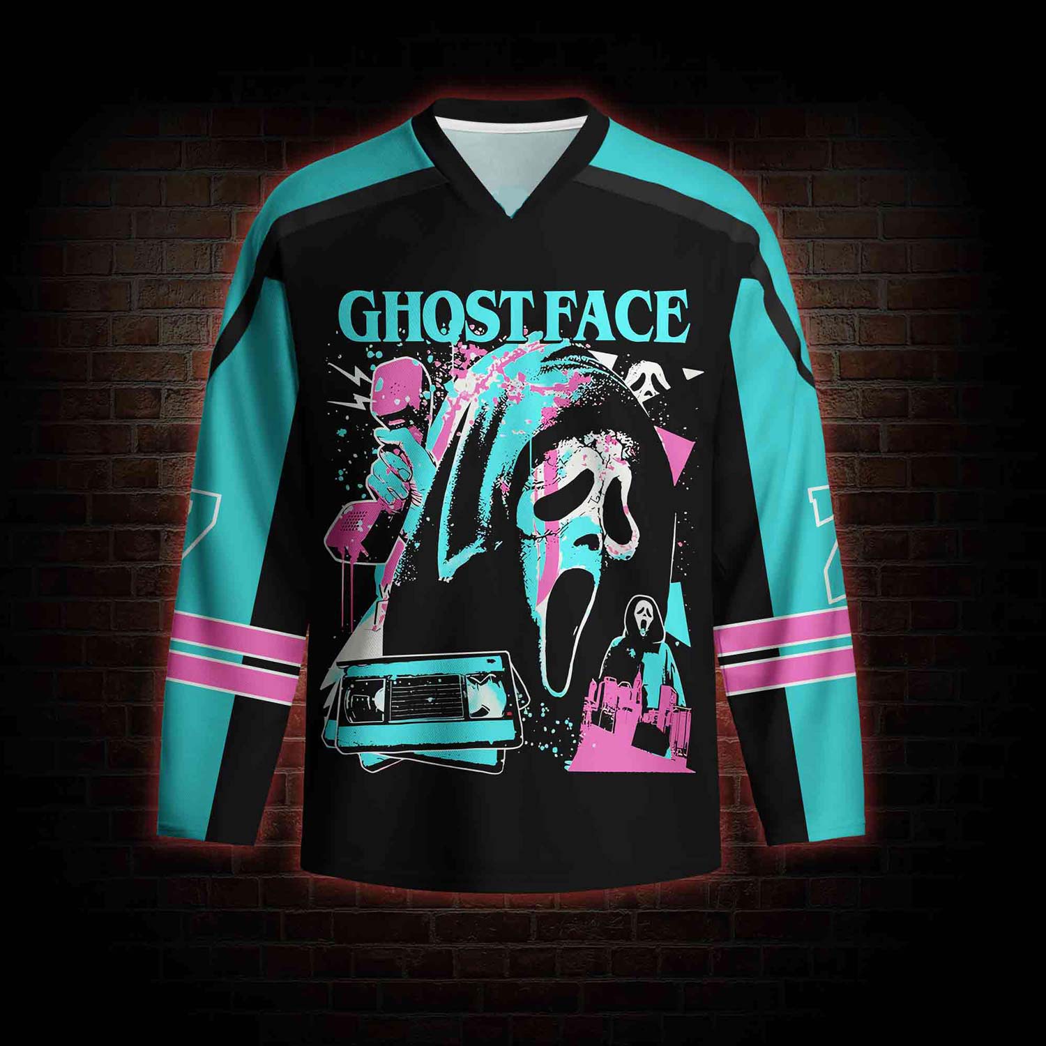 What's Your Favortie Scary Movie? Horror Long Sleeve Hockey Jersey