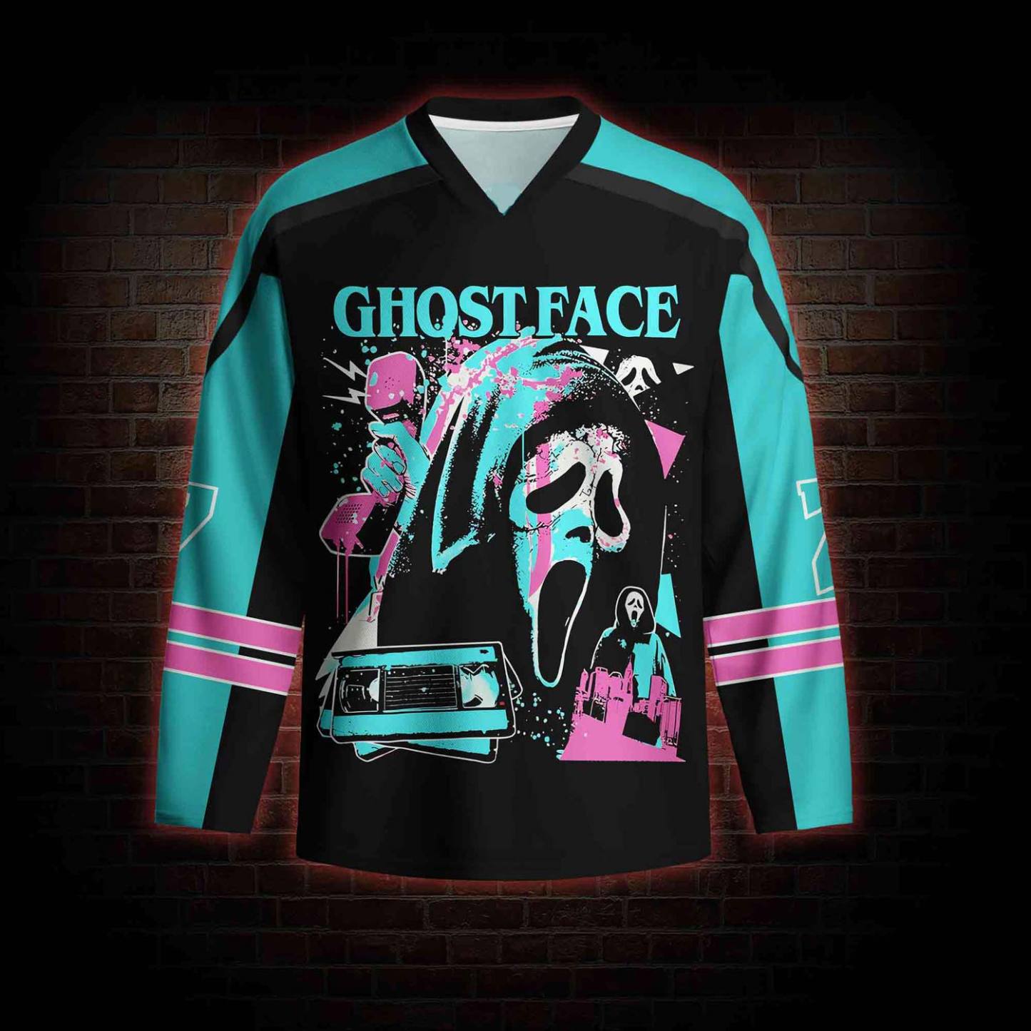 What's Your Favortie Scary Movie? Horror Long Sleeve Hockey Jersey