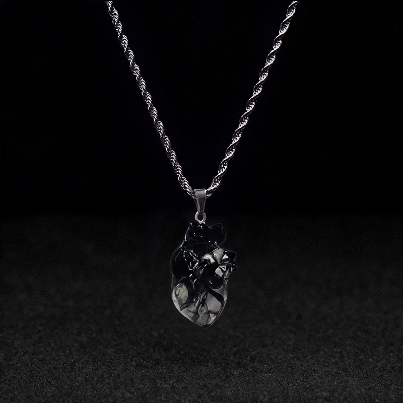 Crimson Crystal Heart Necklace