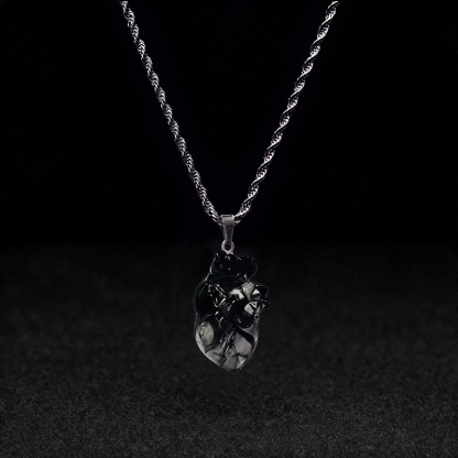 Crimson Crystal Heart Necklace