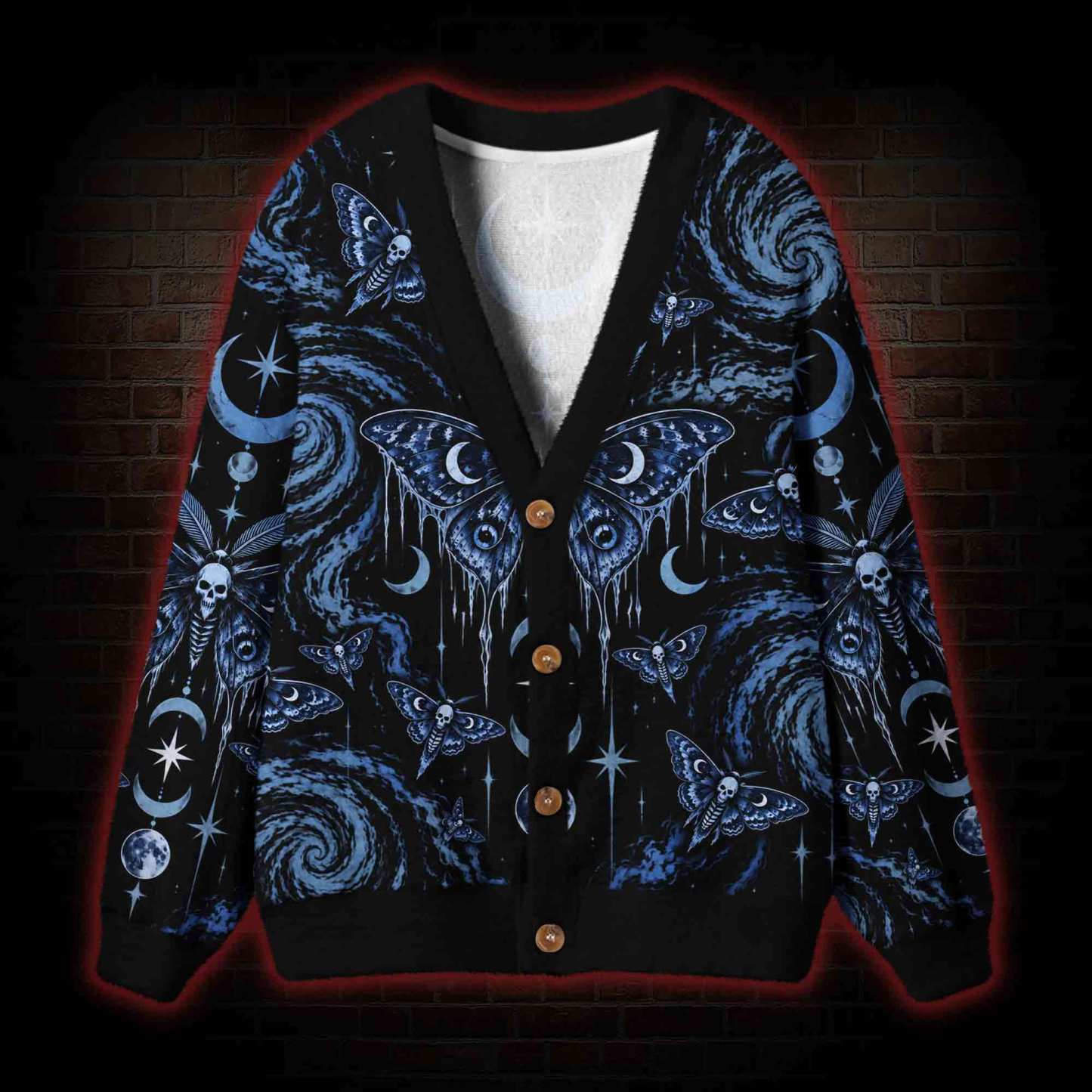 Soul of the Eclipse Moth Cardigan Sweater