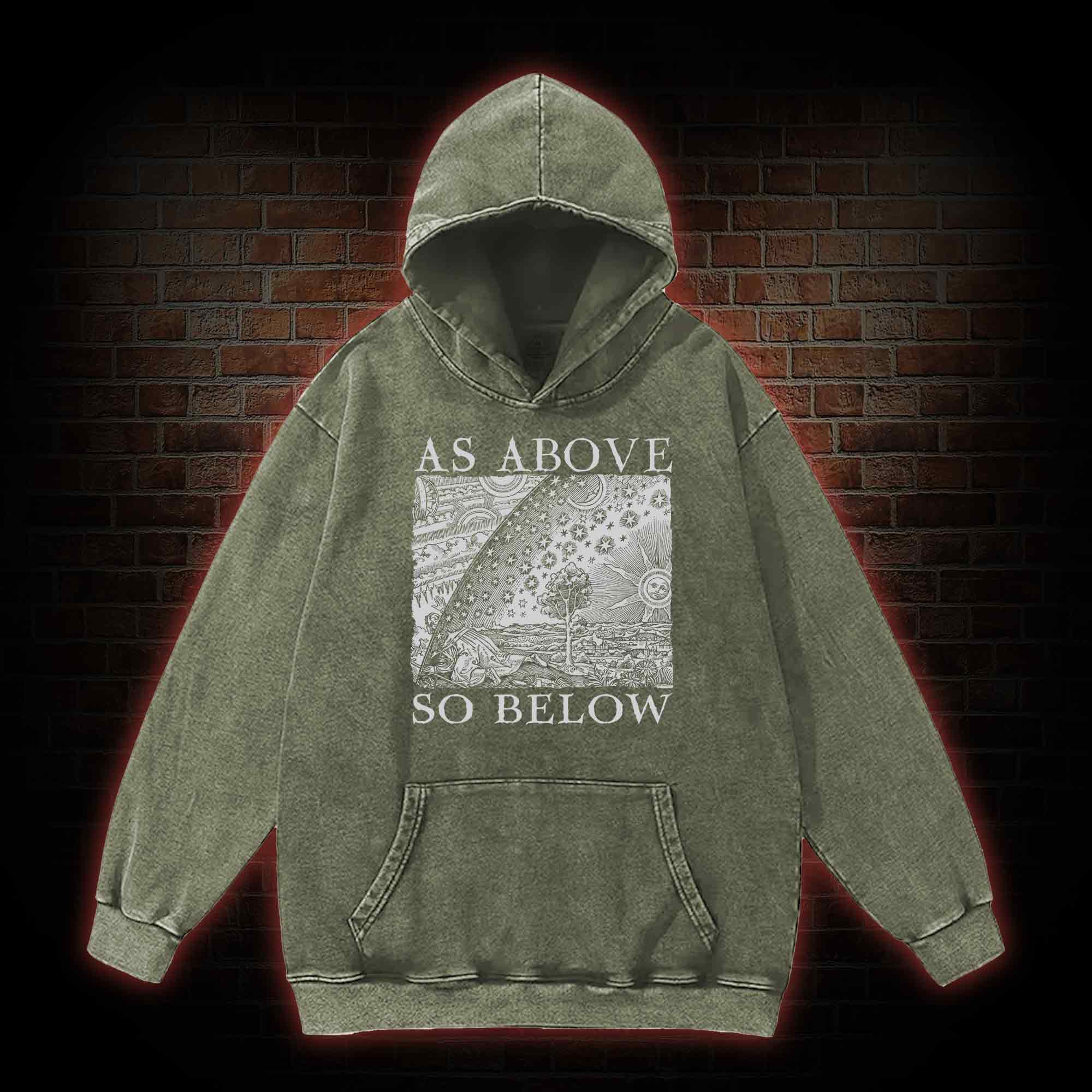 As Above So Below Washed Hoodie