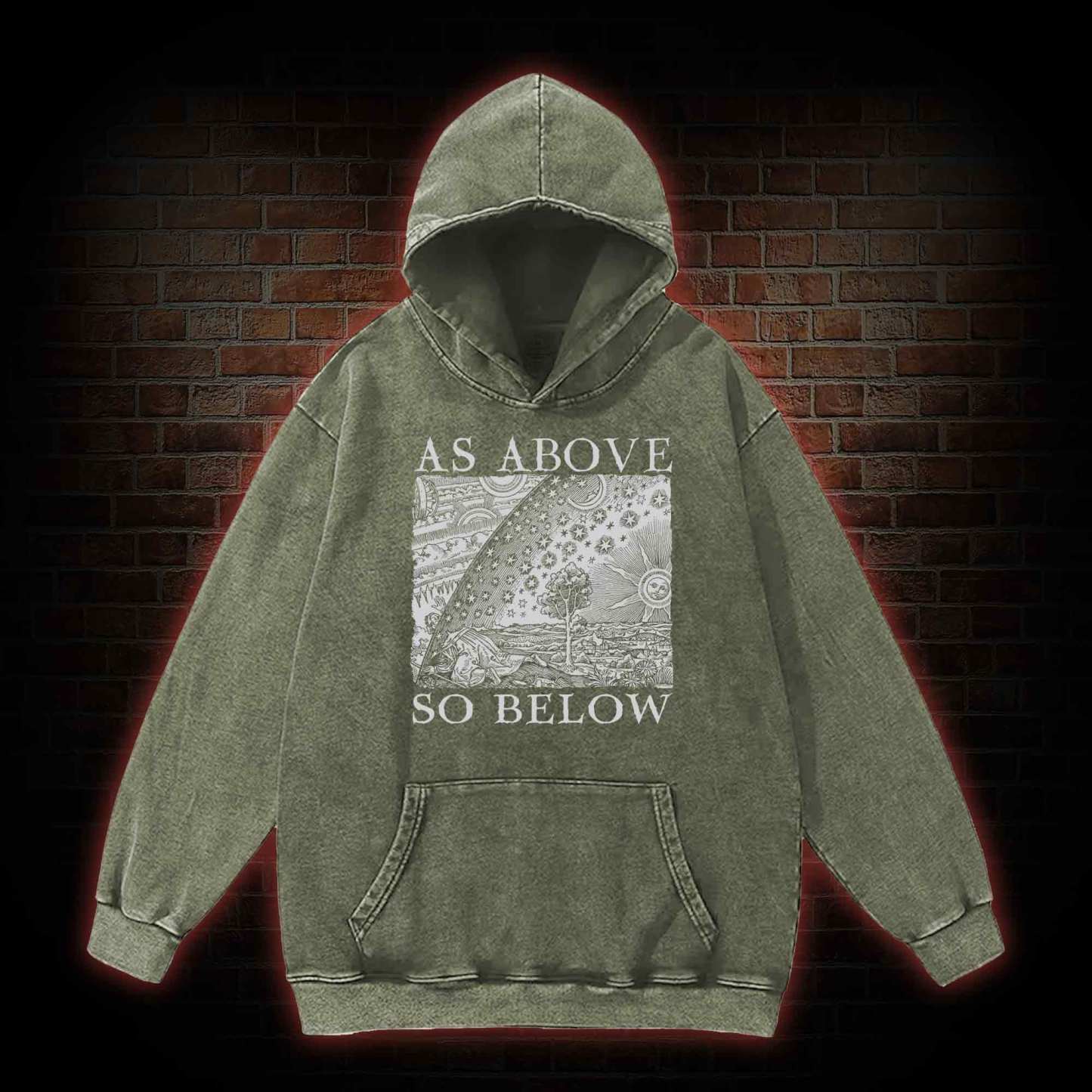 As Above So Below Washed Hoodie