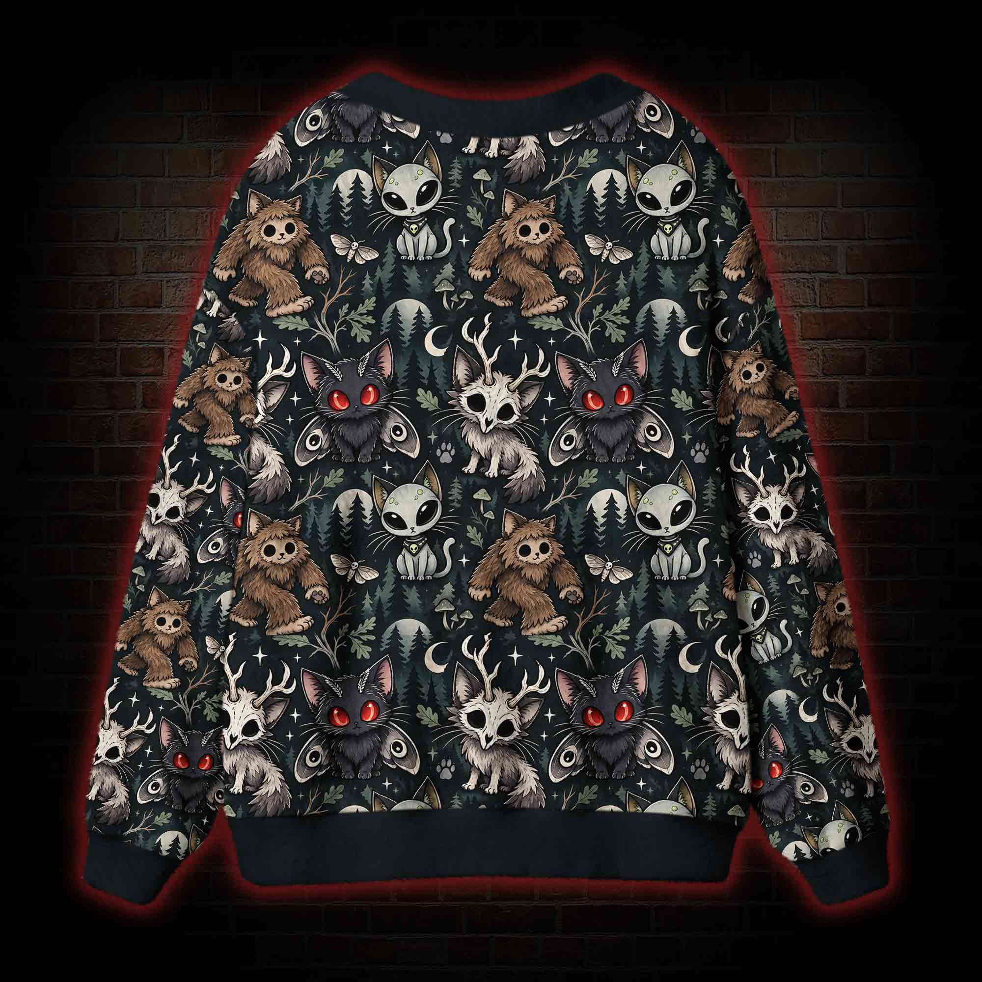 Spooky Cryptids Cardigan Sweater