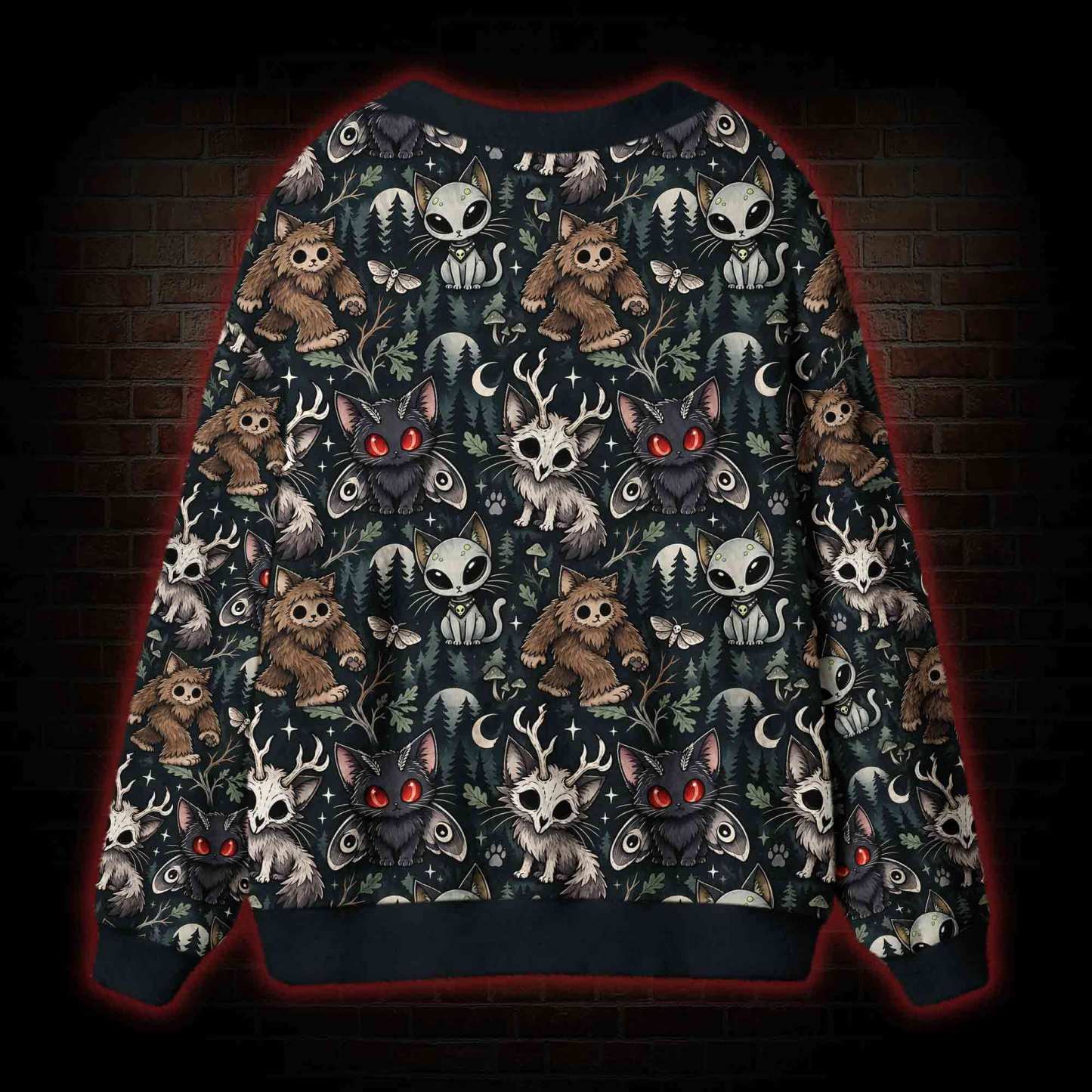 Spooky Cryptids Cardigan Sweater