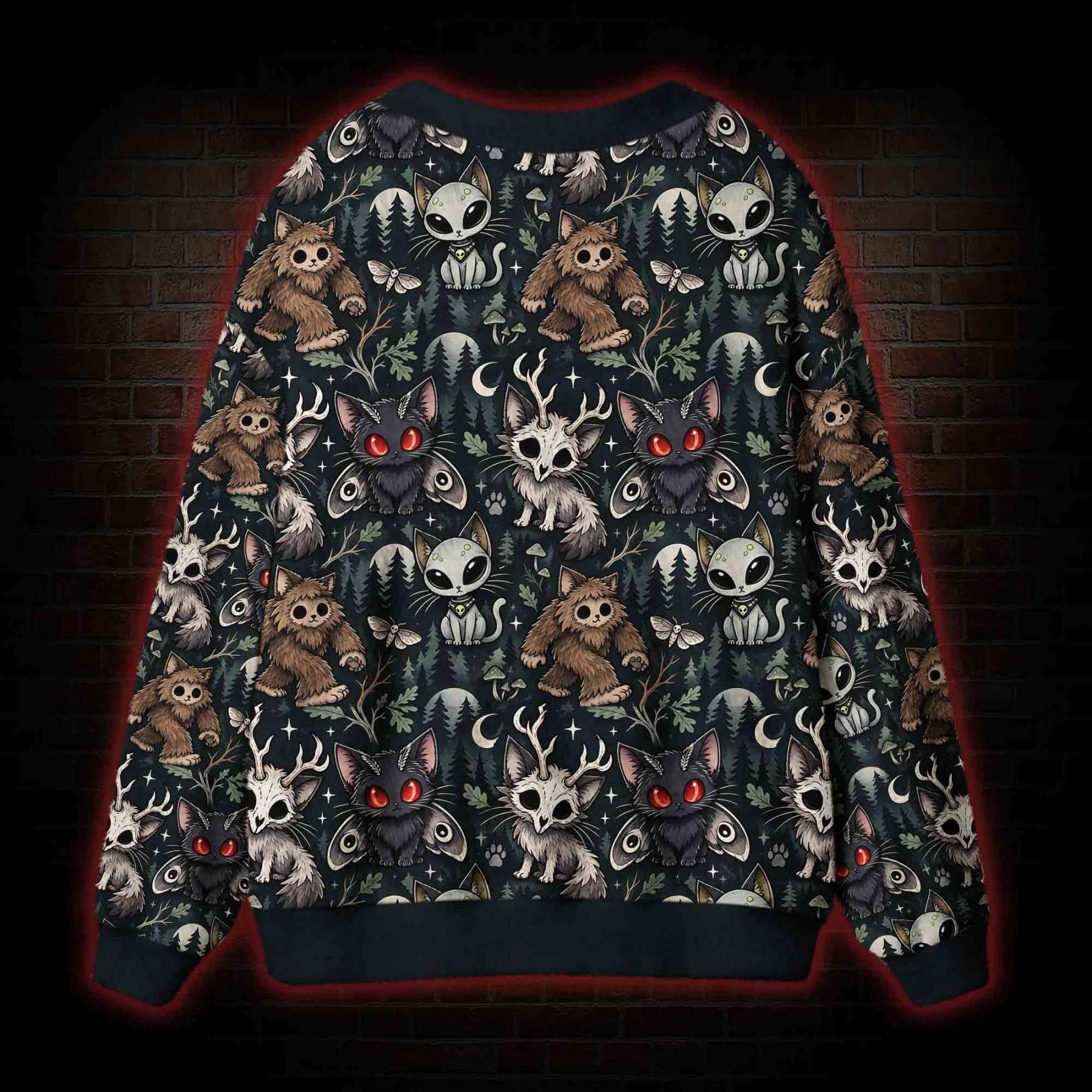 Spooky Cryptids Cardigan Sweater