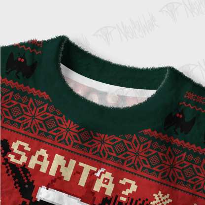 Santa? No It's Mothman Women's Cropped Ugly Sweatshirt