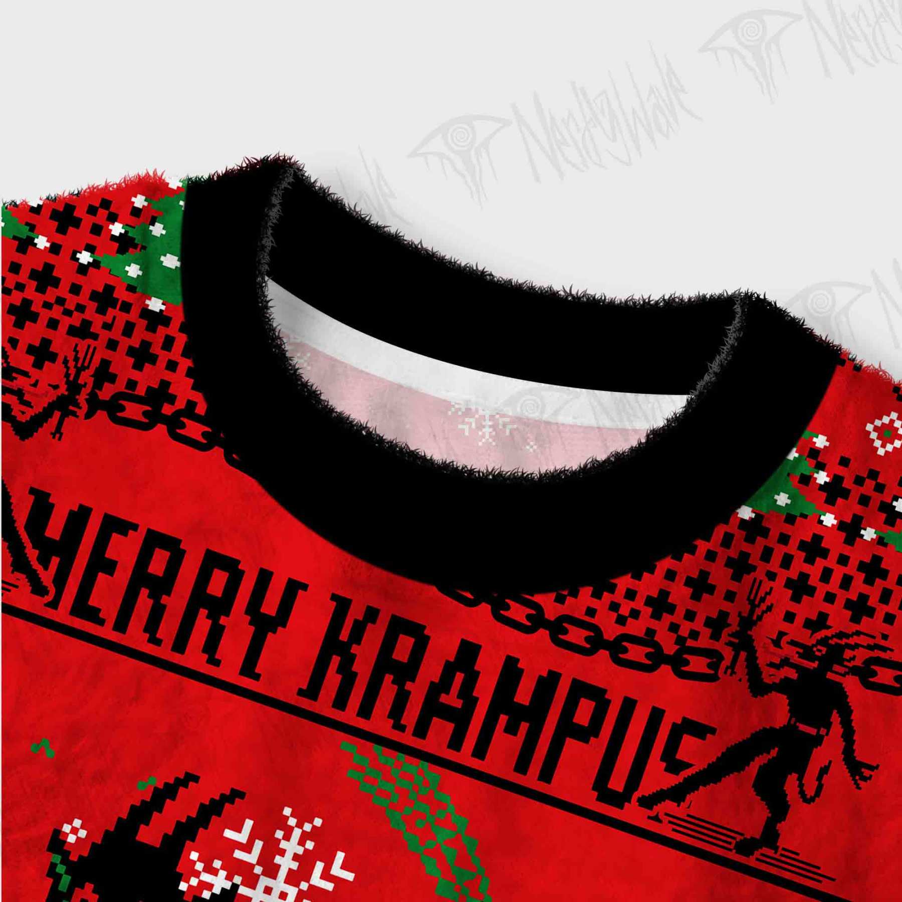 Merry Krampus Naughty Brats Women's Cropped Ugly Sweatshirt