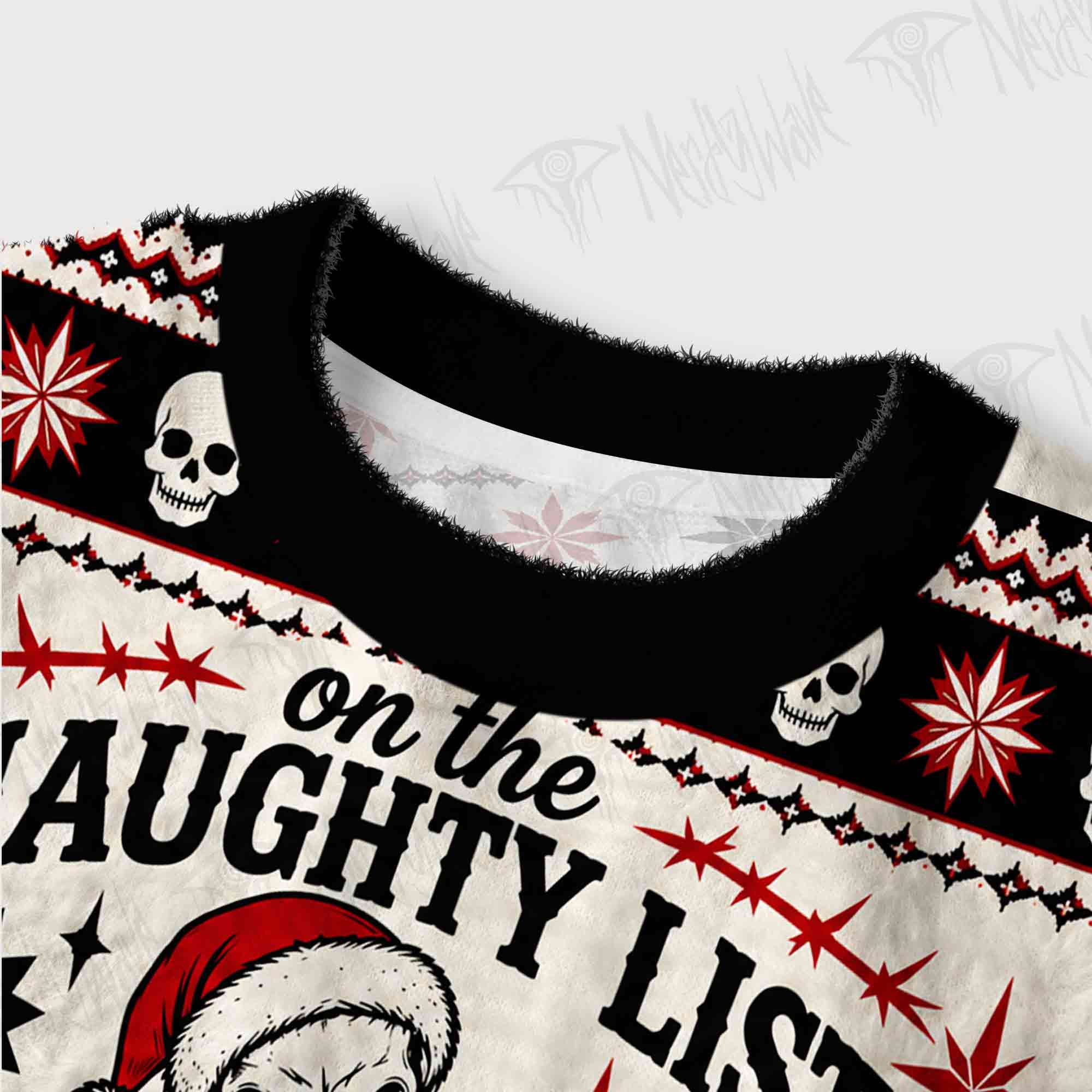 On the Naughty List and I Regret Nothing Women's Cropped Ugly Sweatshirt