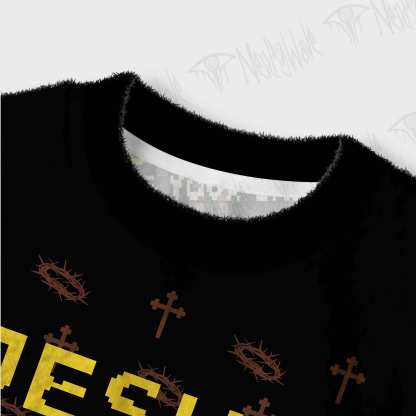 Jesus has Your Back Women's Cropped Ugly Sweatshirt