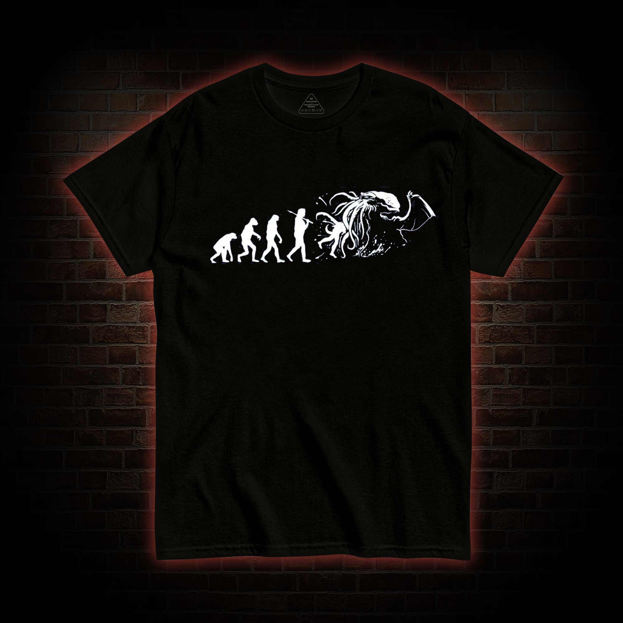 Mens Evolution of Cthulhu Funny Parody T-shirt