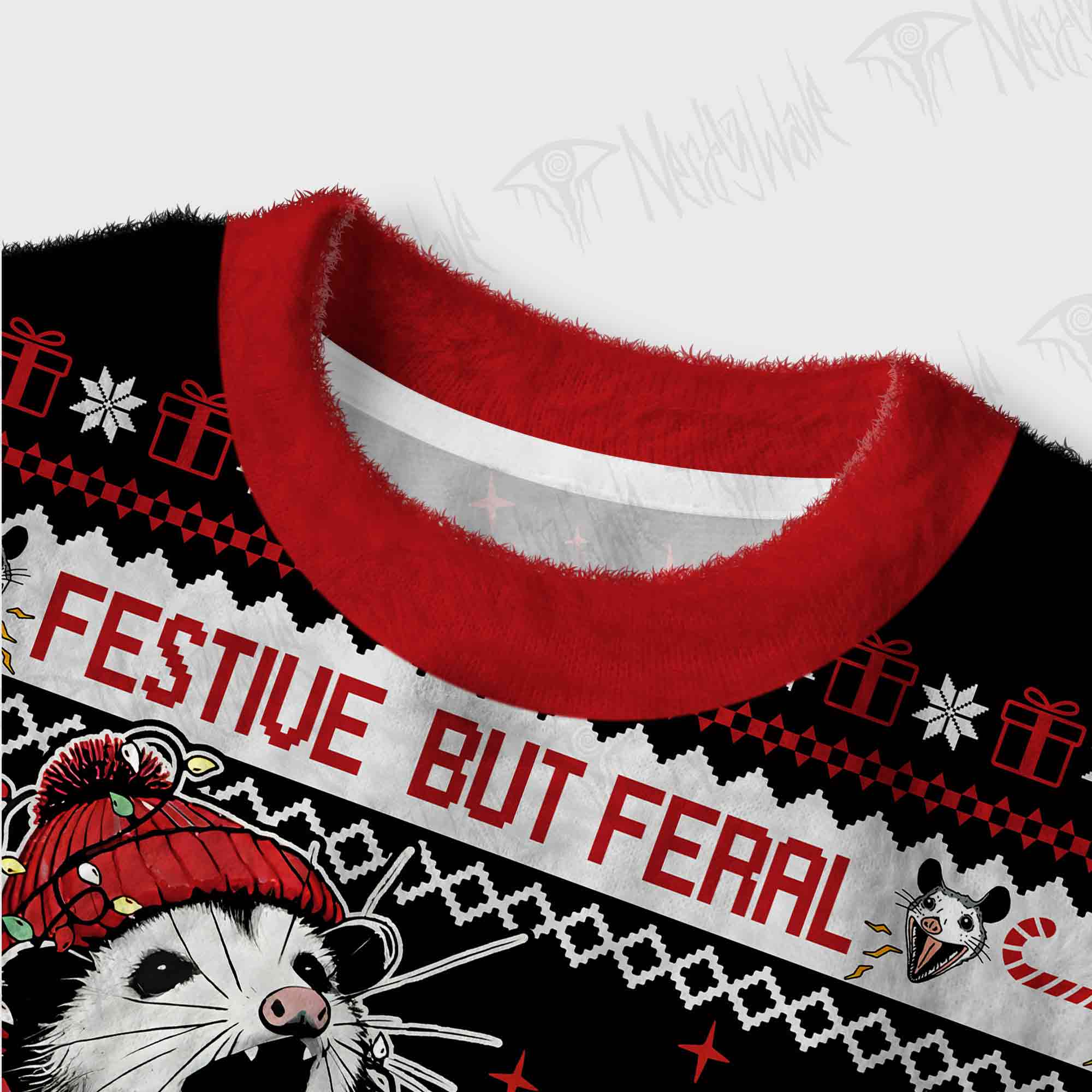 Festive But Feral Women's Cropped Ugly Sweatshirt